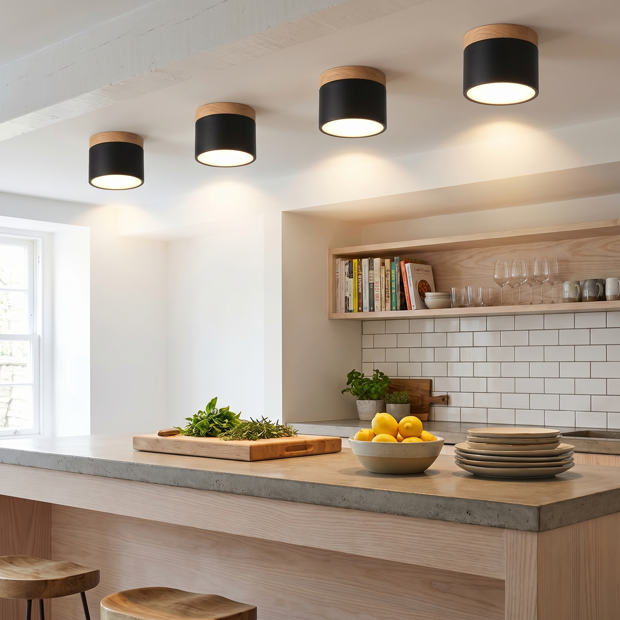 Log LED Flush Mount Ceiling Light, 7W, Seven Colors, 3 Color Temps
