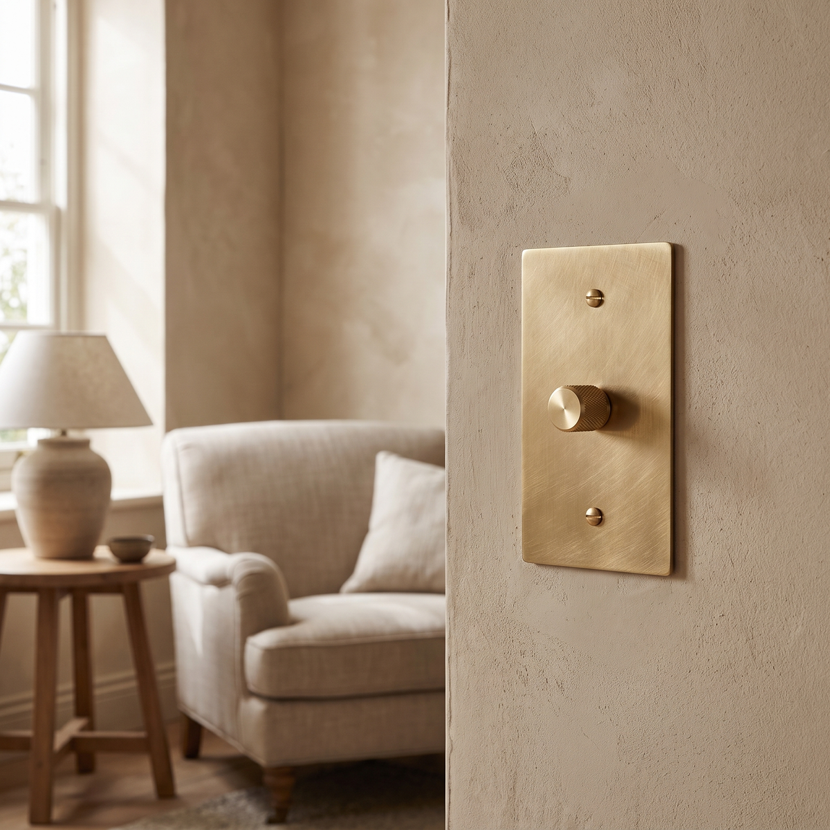 Low-Volt PWM LED Dimmer Switch, Brass Panel, 12-24V, 4 Finishes