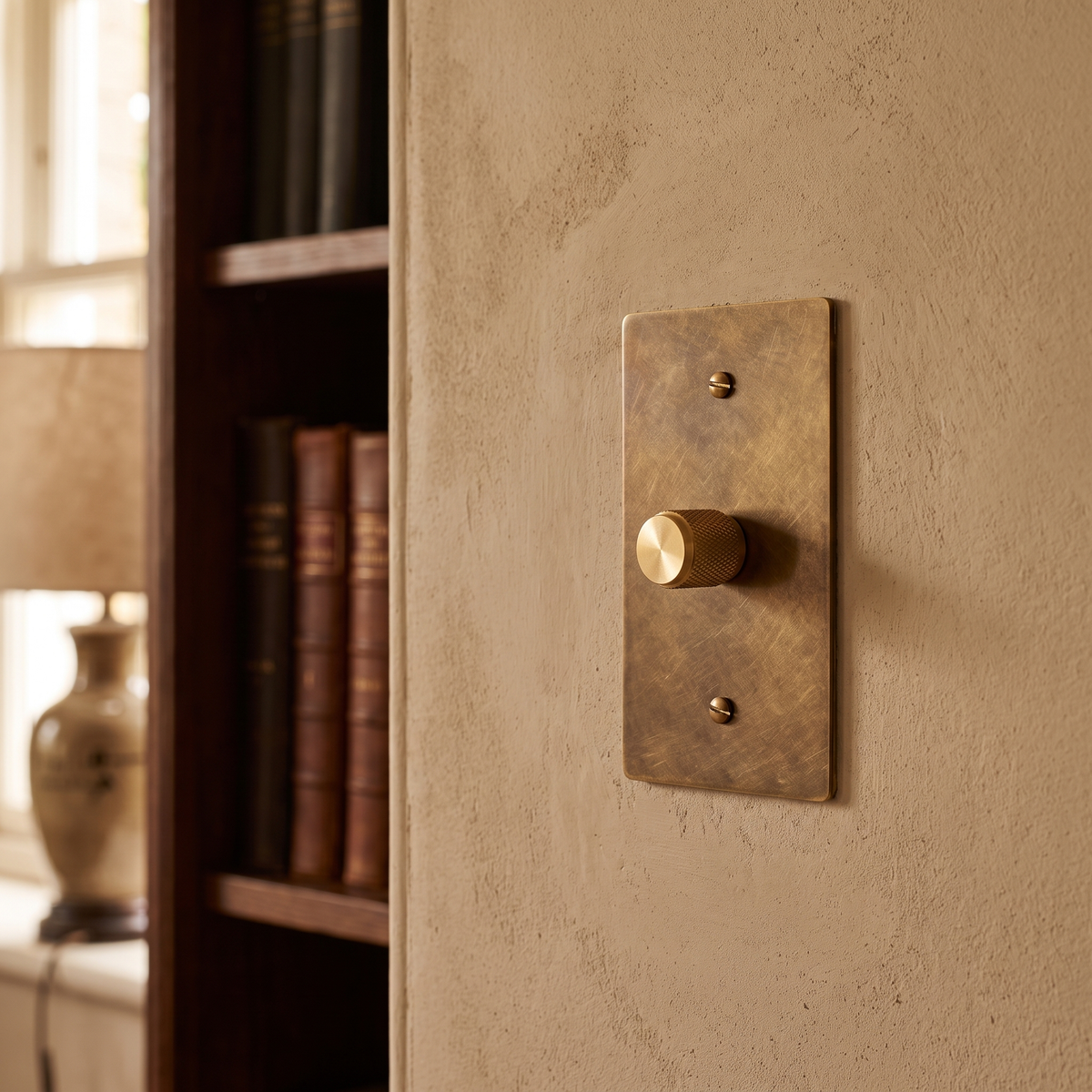 Low-Volt PWM LED Dimmer Switch, Brass Panel, 12-24V, 4 Finishes