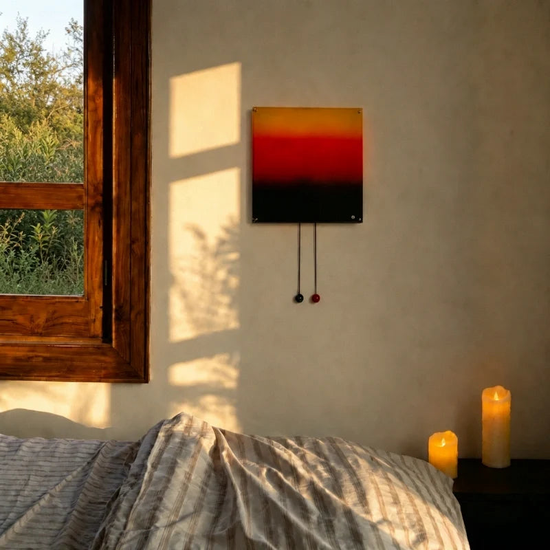Lyng sunset wall light unlit beside a sunny window