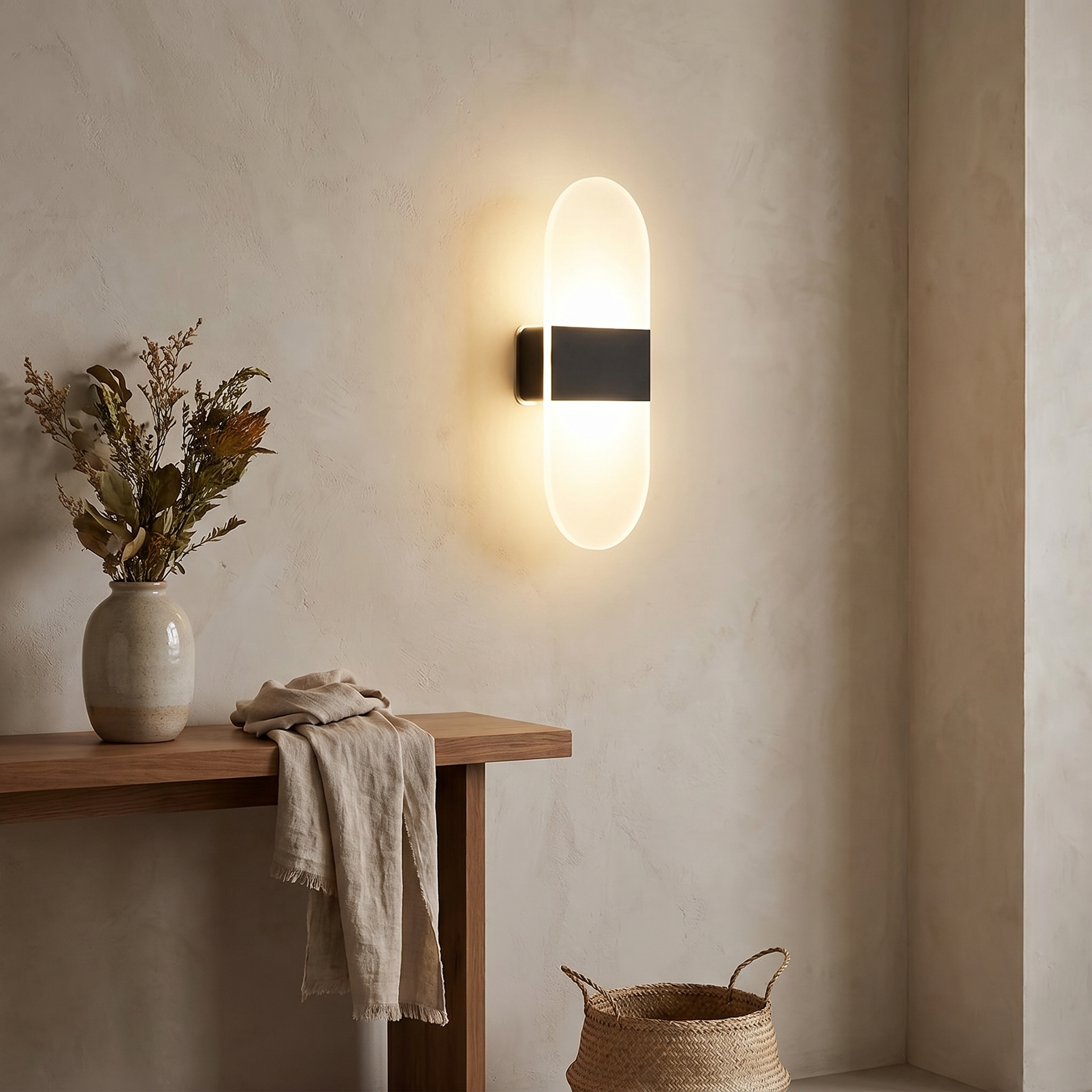 Motion and Touch Wall Light, Iron and ABS, 2000mAh, USB Rechargeable