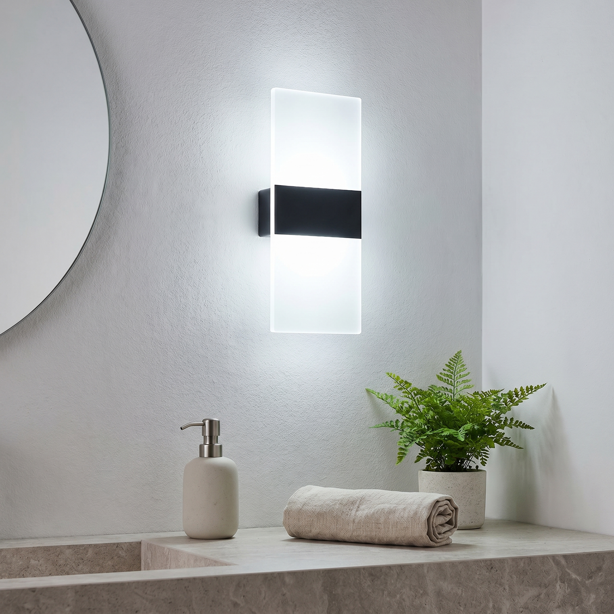Motion and Touch Wall Light, Iron and ABS, 2000mAh, USB Rechargeable