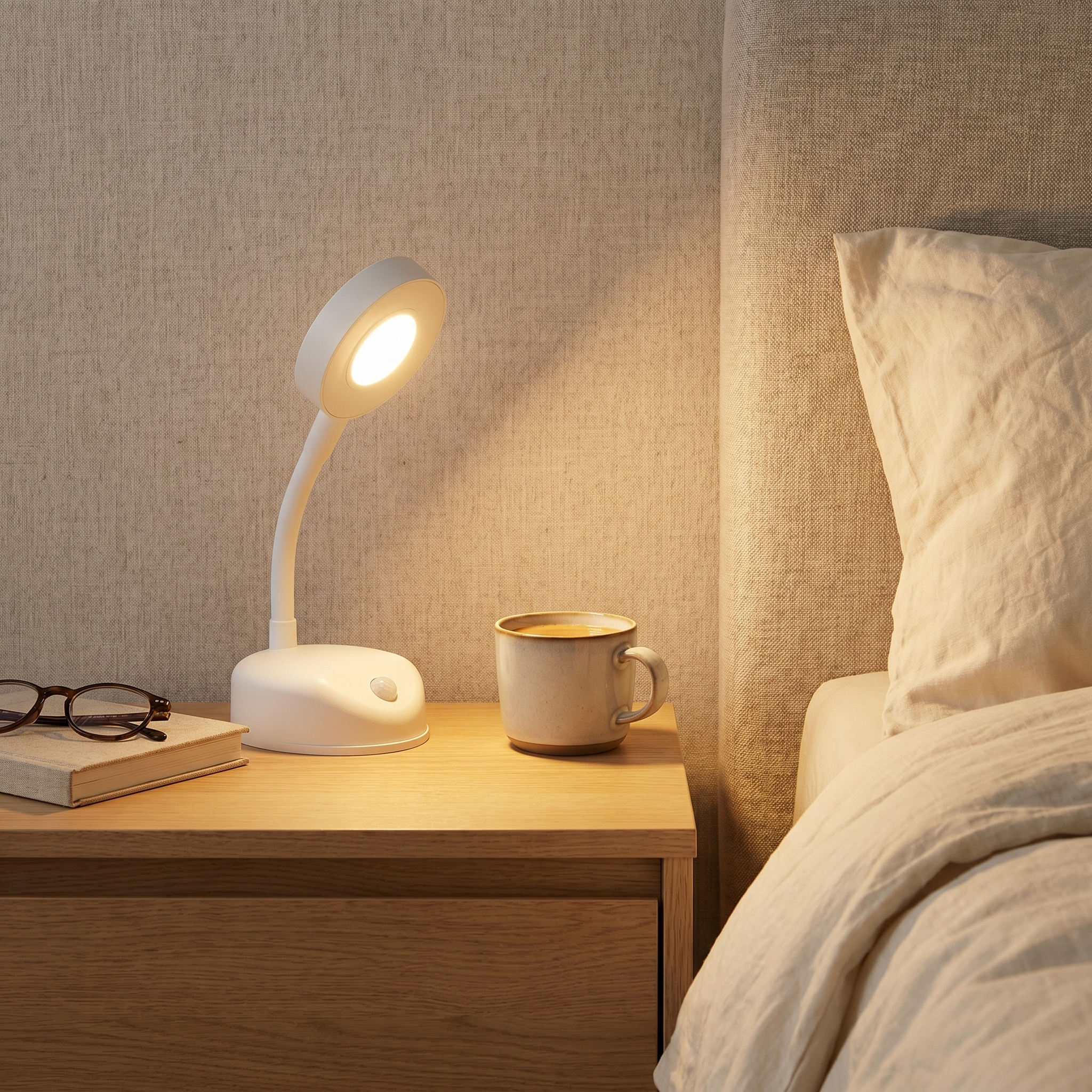Motion Sensor Spotlight, 360° Rotation, Dimmable, USB-C Rechargeable
