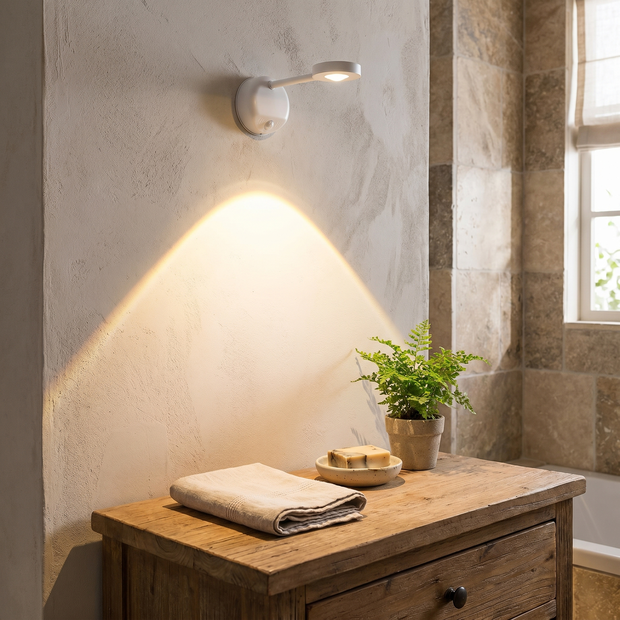 Motion Sensor Spotlight, 360° Rotation, Dimmable, USB-C Rechargeable