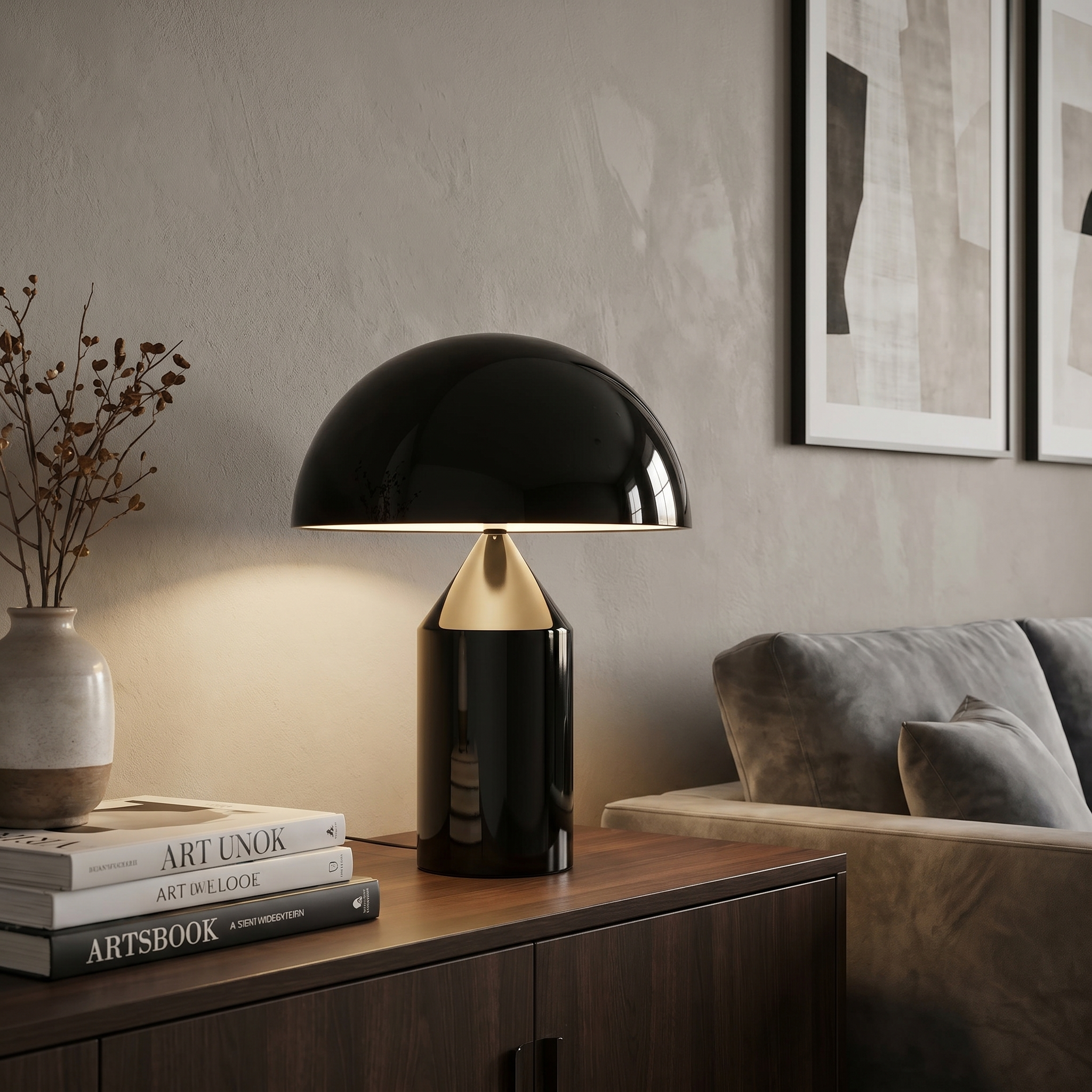 Mushroom Table Lamp, Dimmable LED, Iron, Three Colour Temps, USB