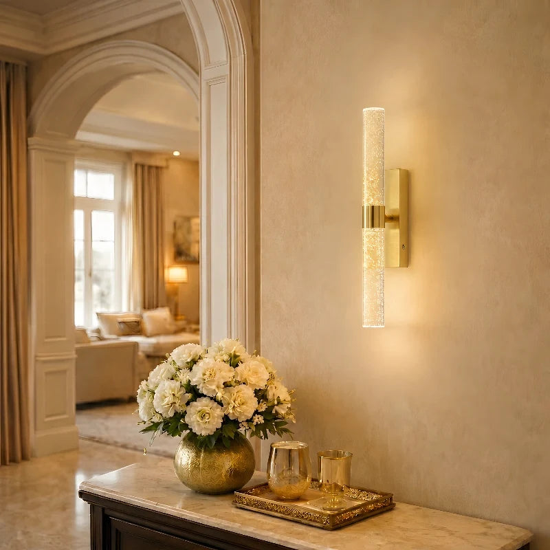 Namsos wall light above an entry console