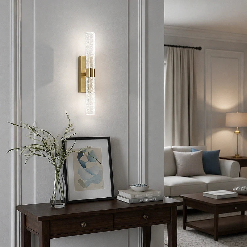 Namsos wall light above a side table in a living room