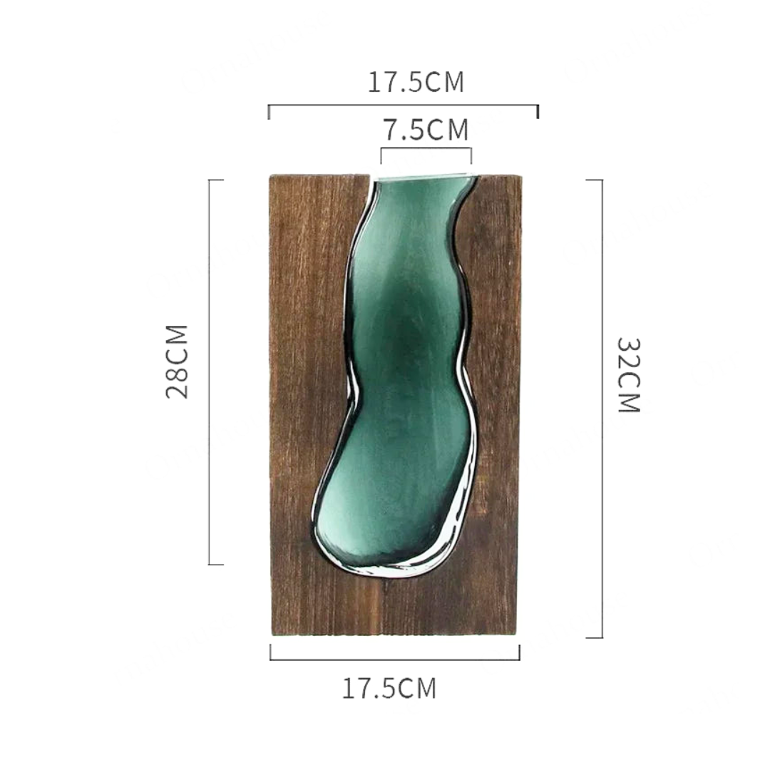 Nordic Live Edge Vase, Glass Tabletop Centerpiece