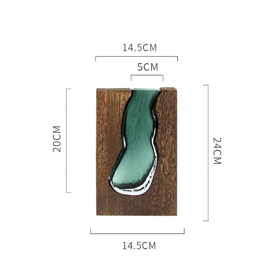Nordic Live Edge Vase, Glass Tabletop Centerpiece
