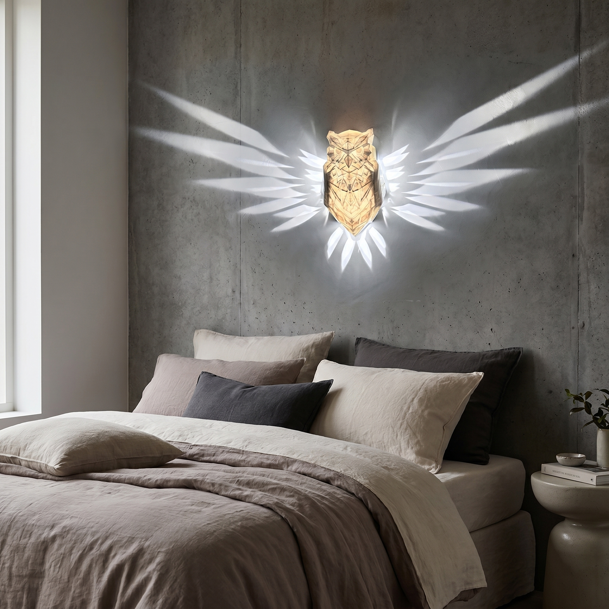 Nature Wall Light, Wing Projection, ABS, Battery or Rechargeable, 5 Styles