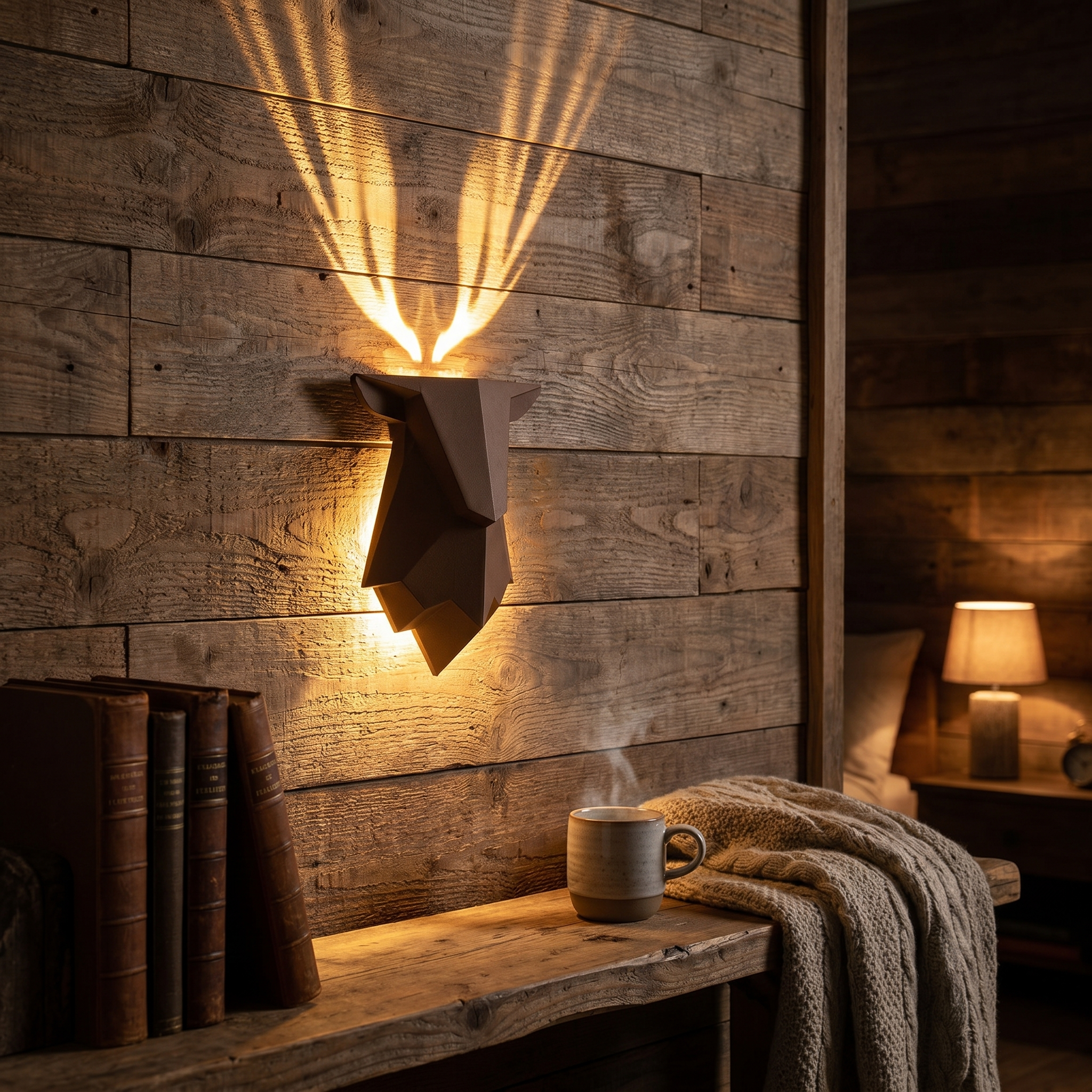 Nature Wall Light, Wing Projection, ABS, Battery or Rechargeable, 5 Styles