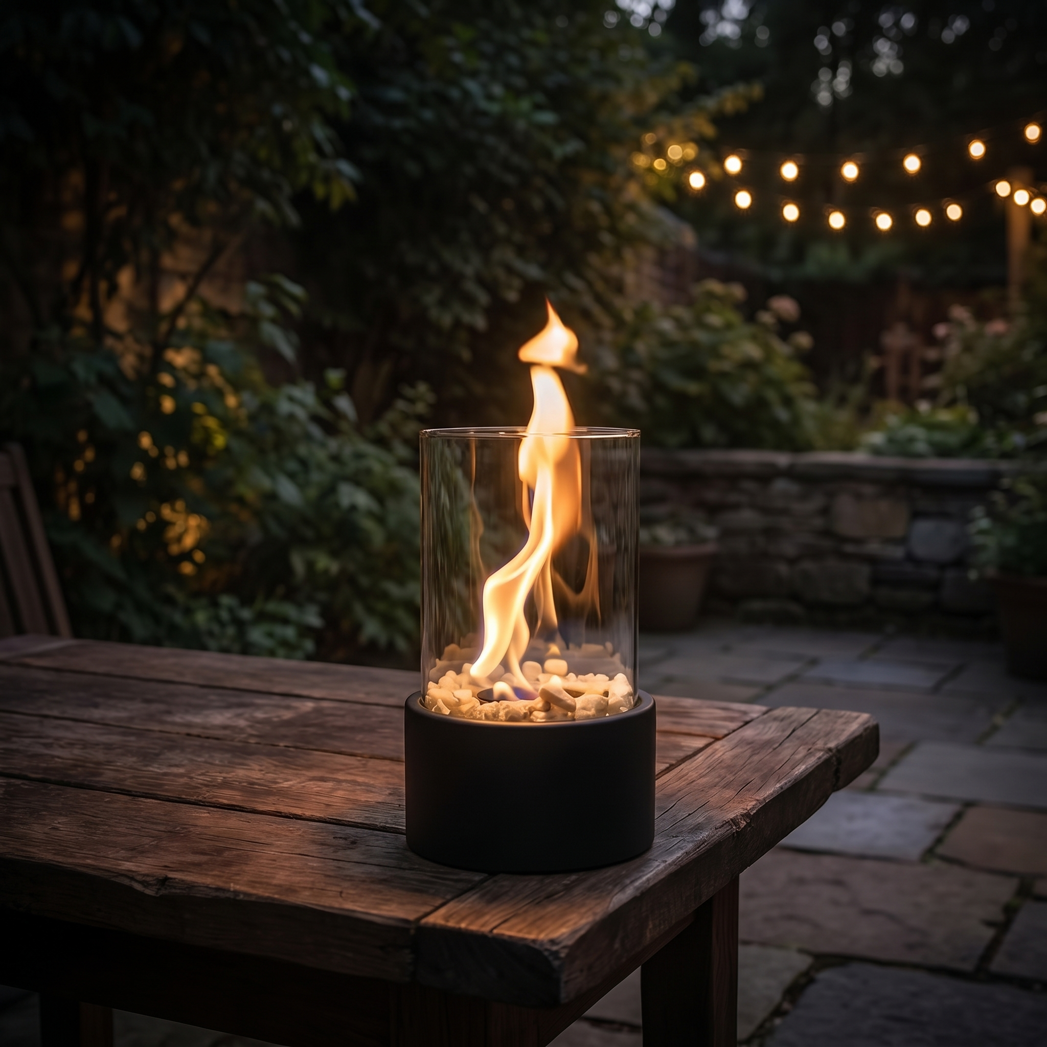 Oil Lamp, Open Flame, Metal and Glass, Black or White, Medium or Large