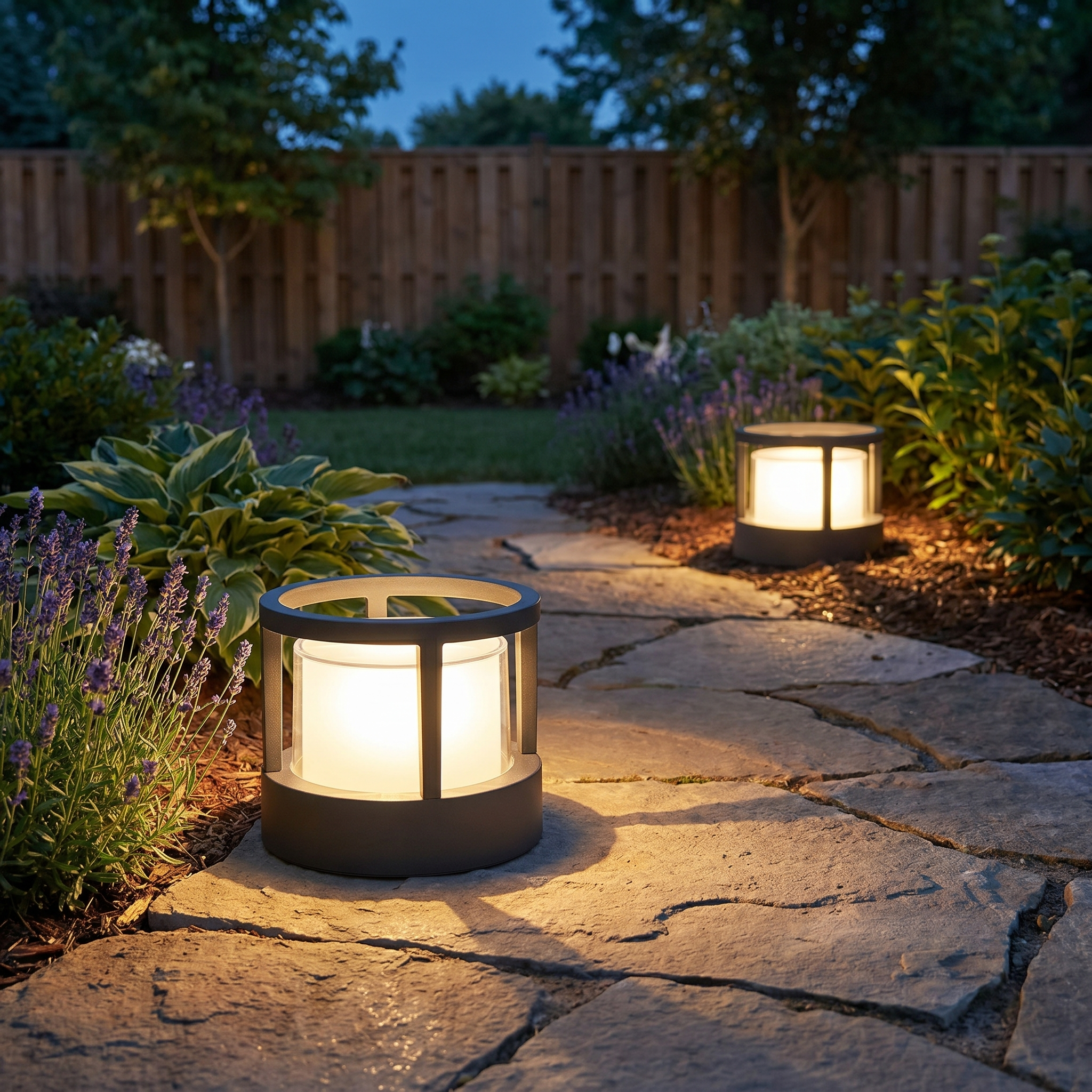 Outdoor Post Light, Double-Layer Acrylic, Aluminum, IP65, Warm White 5W