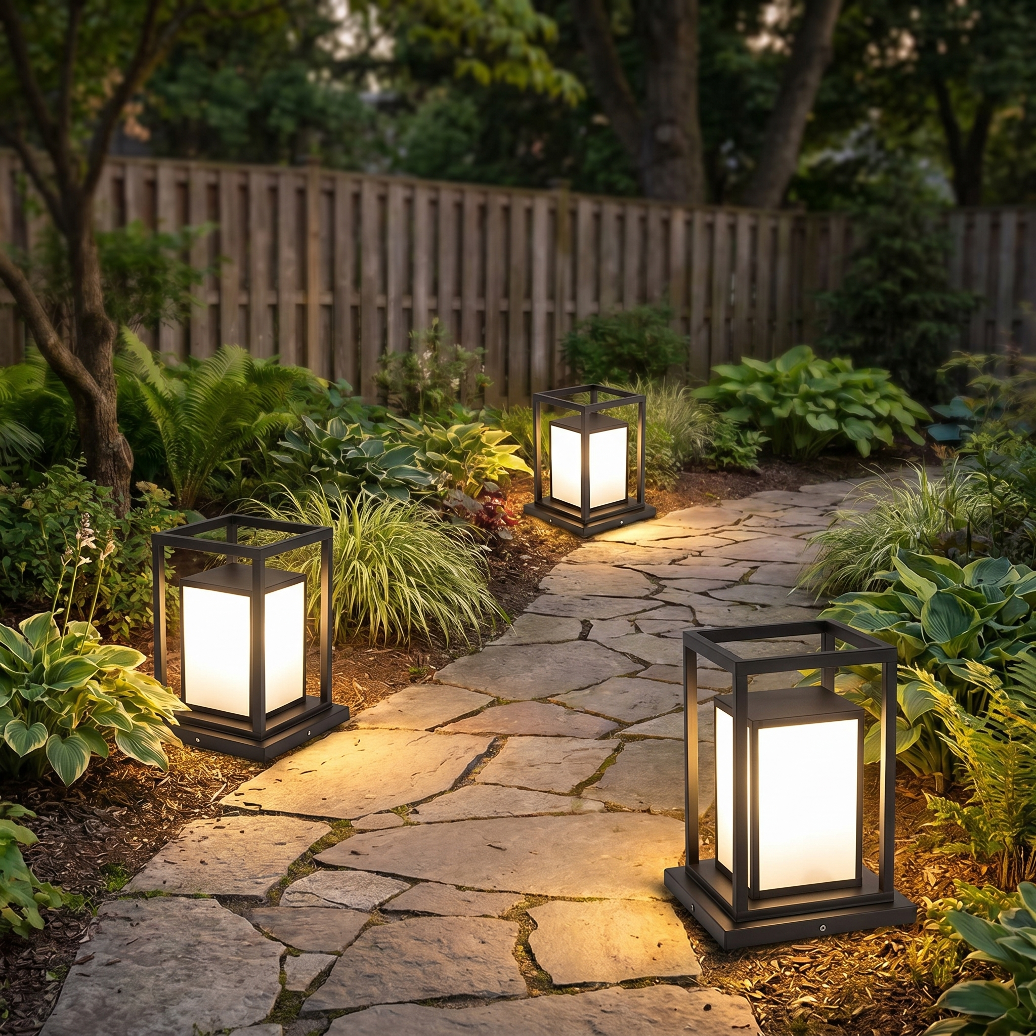 Outdoor Pillar Light, Stainless Steel and Acrylic, IP65, Solar or Hardwired