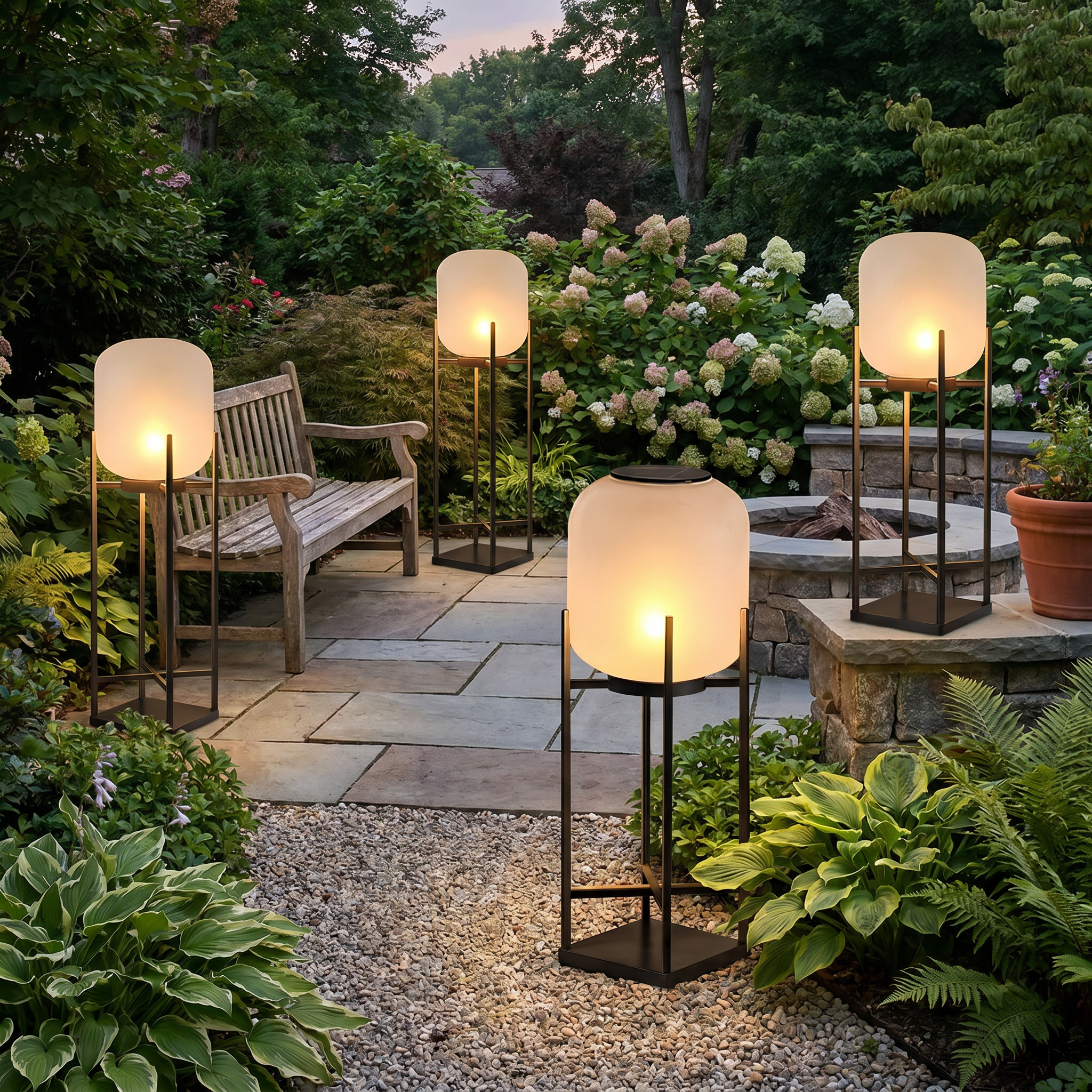 Outdoor Standing Lantern, Stainless Steel, IP65, E27, Three Sizes