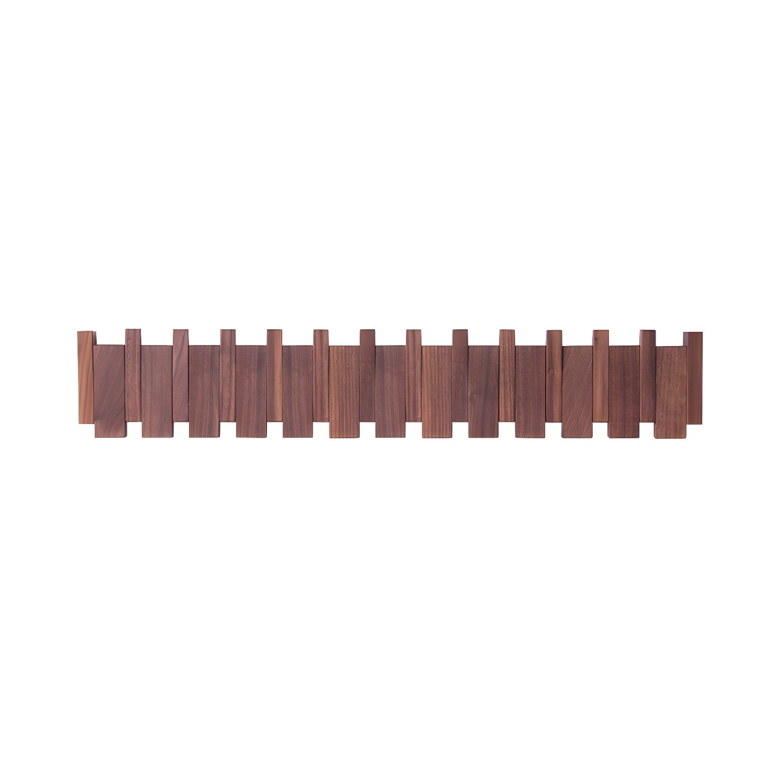 Piano Key Wall Coat Rack, Solid Oak Wood, Beech or Walnut, 4 to 12 Hooks