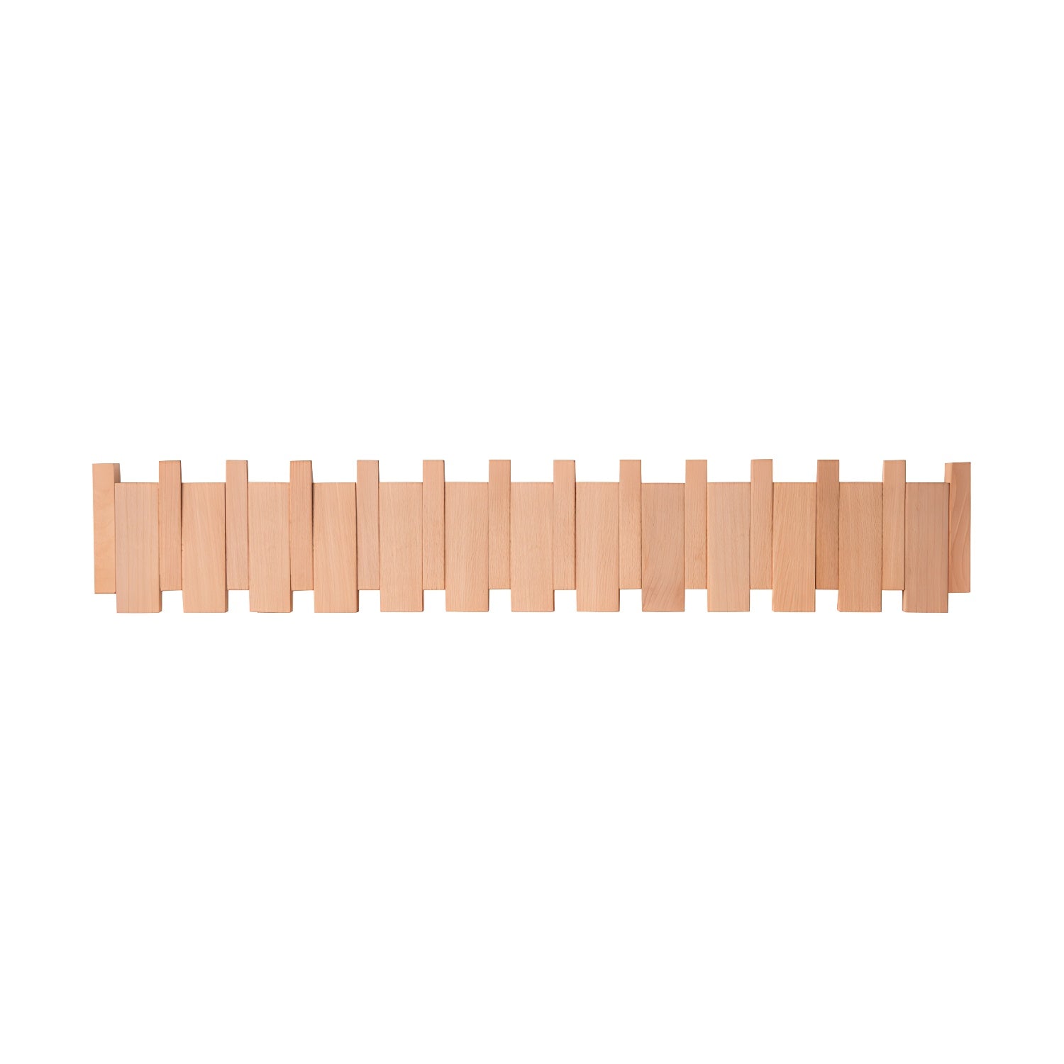 Piano Key Wall Coat Rack, Solid Oak Wood, Beech or Walnut, 4 to 12 Hooks