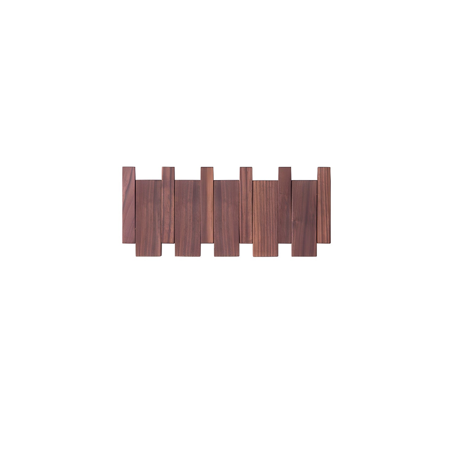 Piano Key Wall Coat Rack, Solid Oak Wood, Beech or Walnut, 4 to 12 Hooks