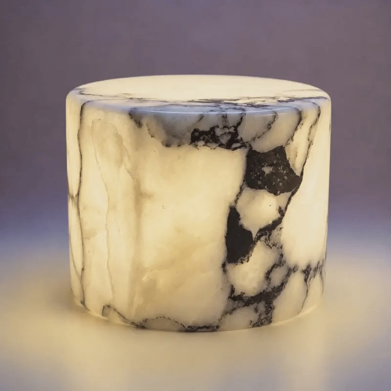 Ystad marble lamp cycling through its multicolor light