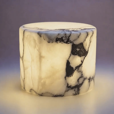 Ystad marble lamp cycling through its multicolor light