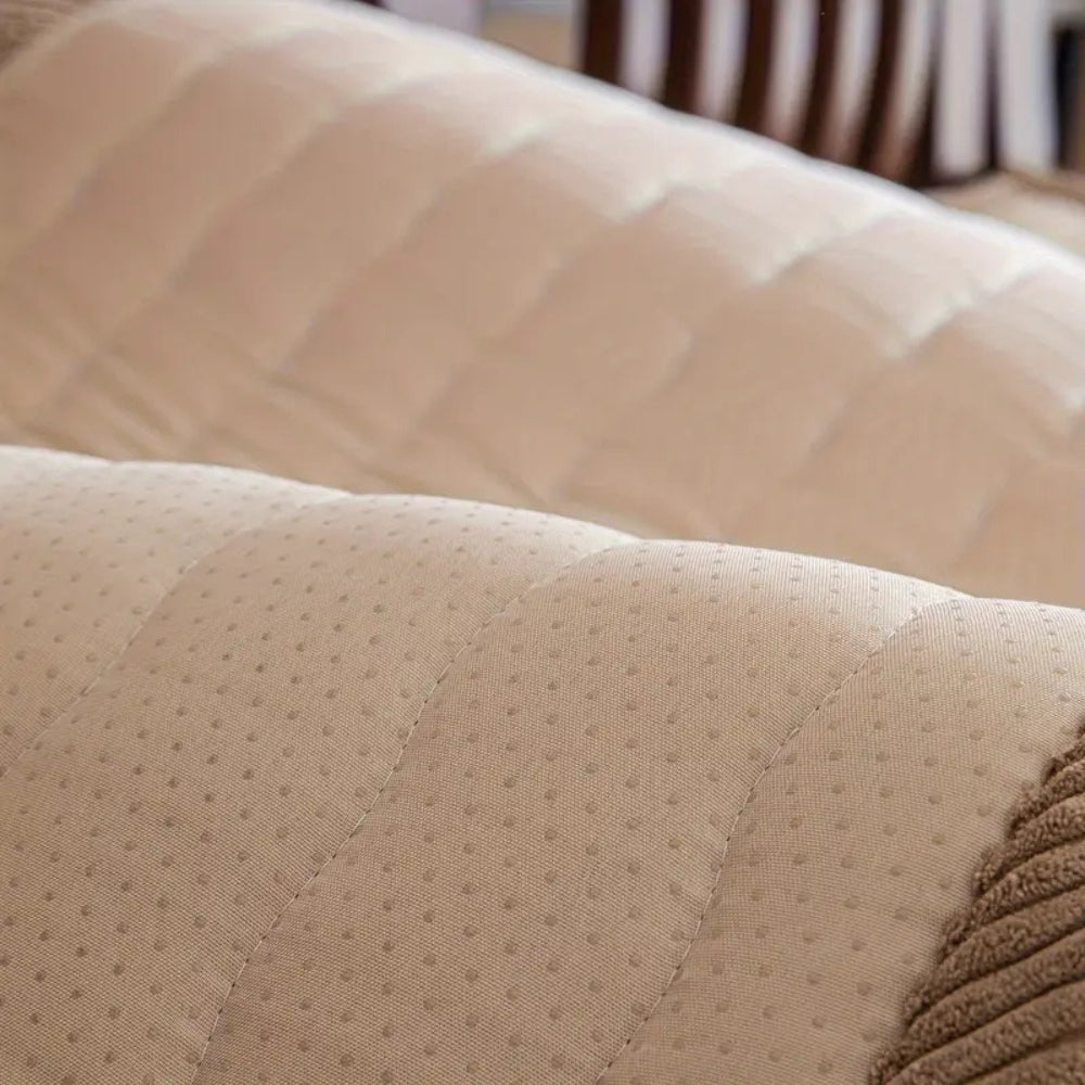 Plush Sofa Cover, Non-Slip Microfiber Couch Protector