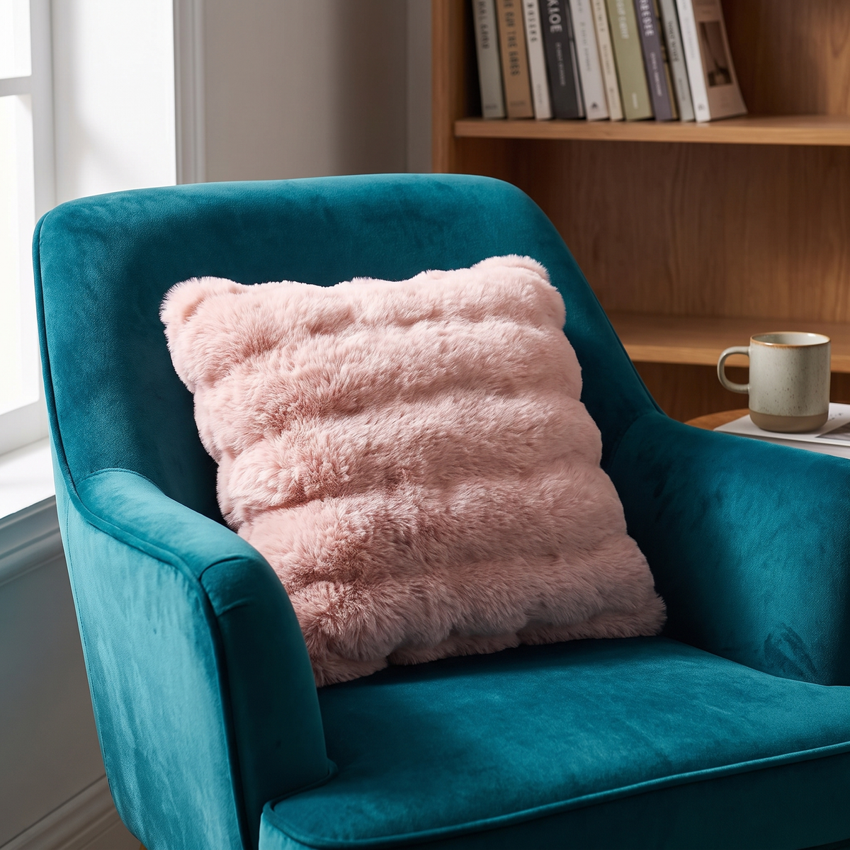 Rabbit Faux Fur Pillow, Double-Lined, Soft