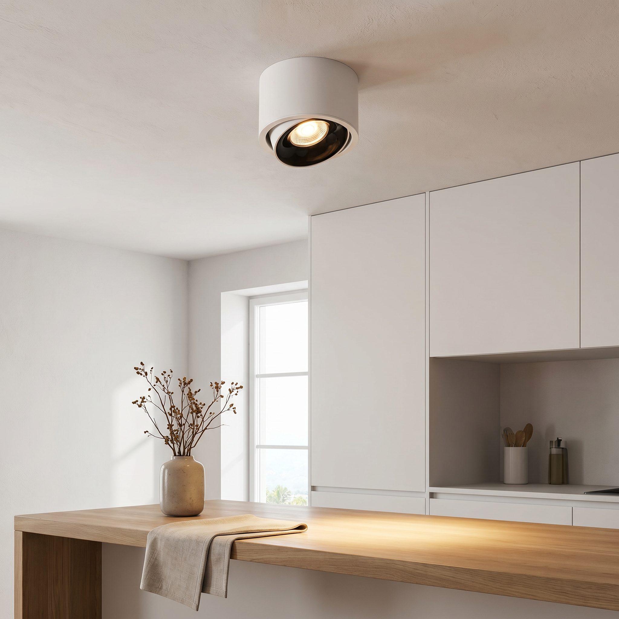 Round LED Flush Mount Spotlight, Aluminum, 7-12W, Four Color Temps