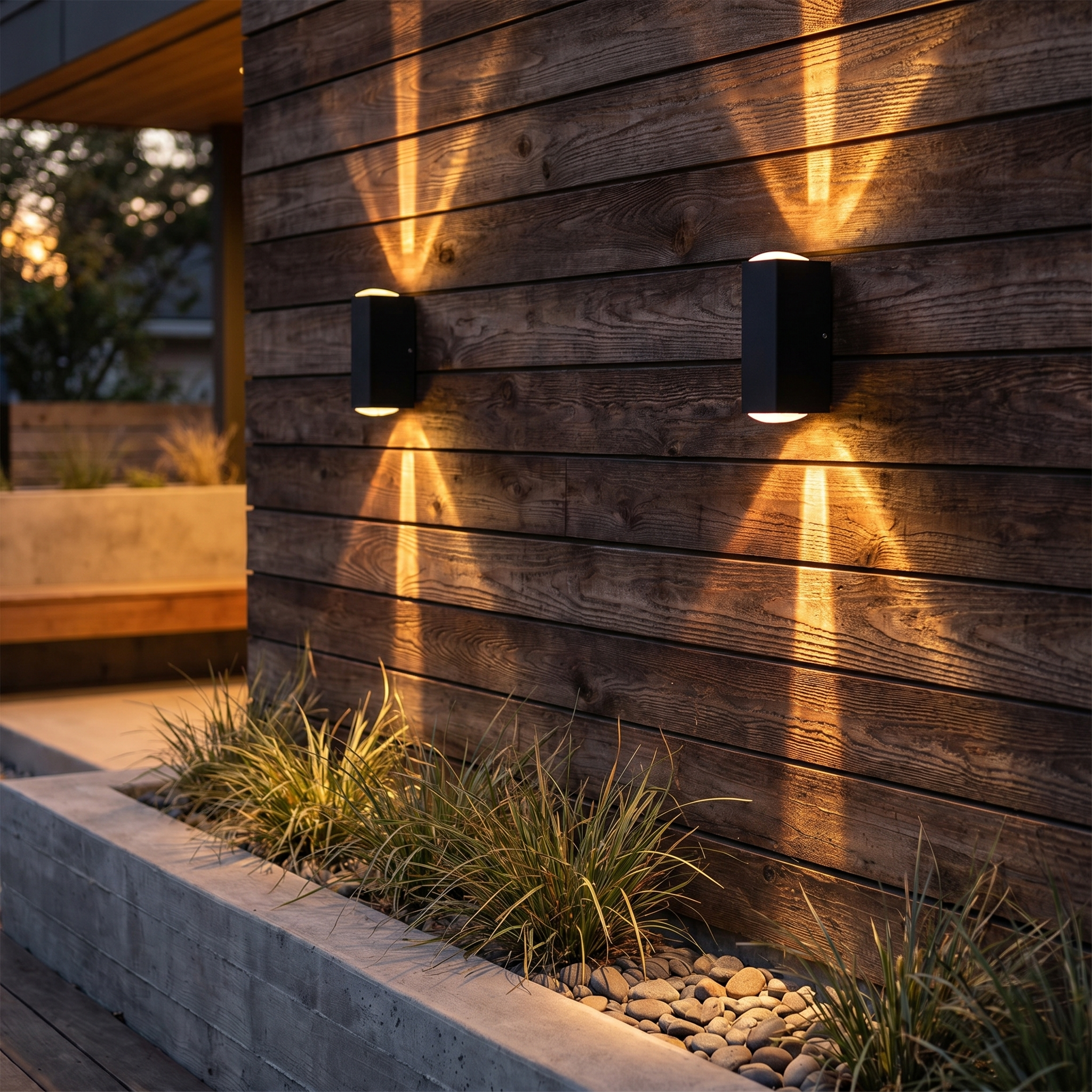 Rectangular LED Outdoor Wall Sconce, Aluminum, Dimmable Option