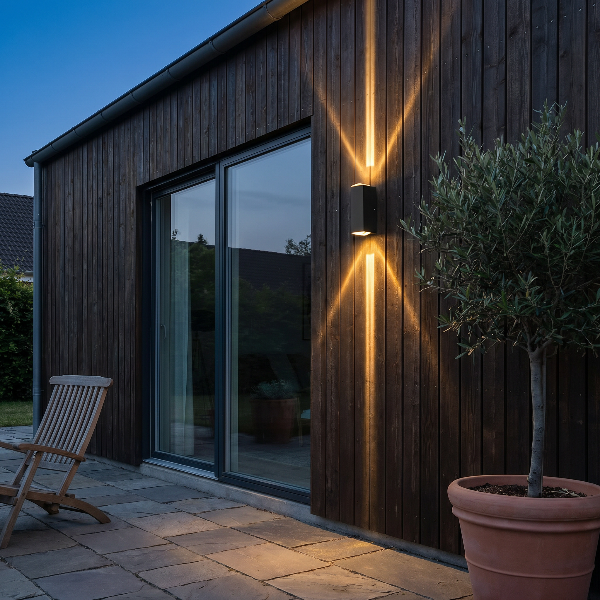Rectangular LED Outdoor Wall Sconce, Aluminum, Dimmable Option