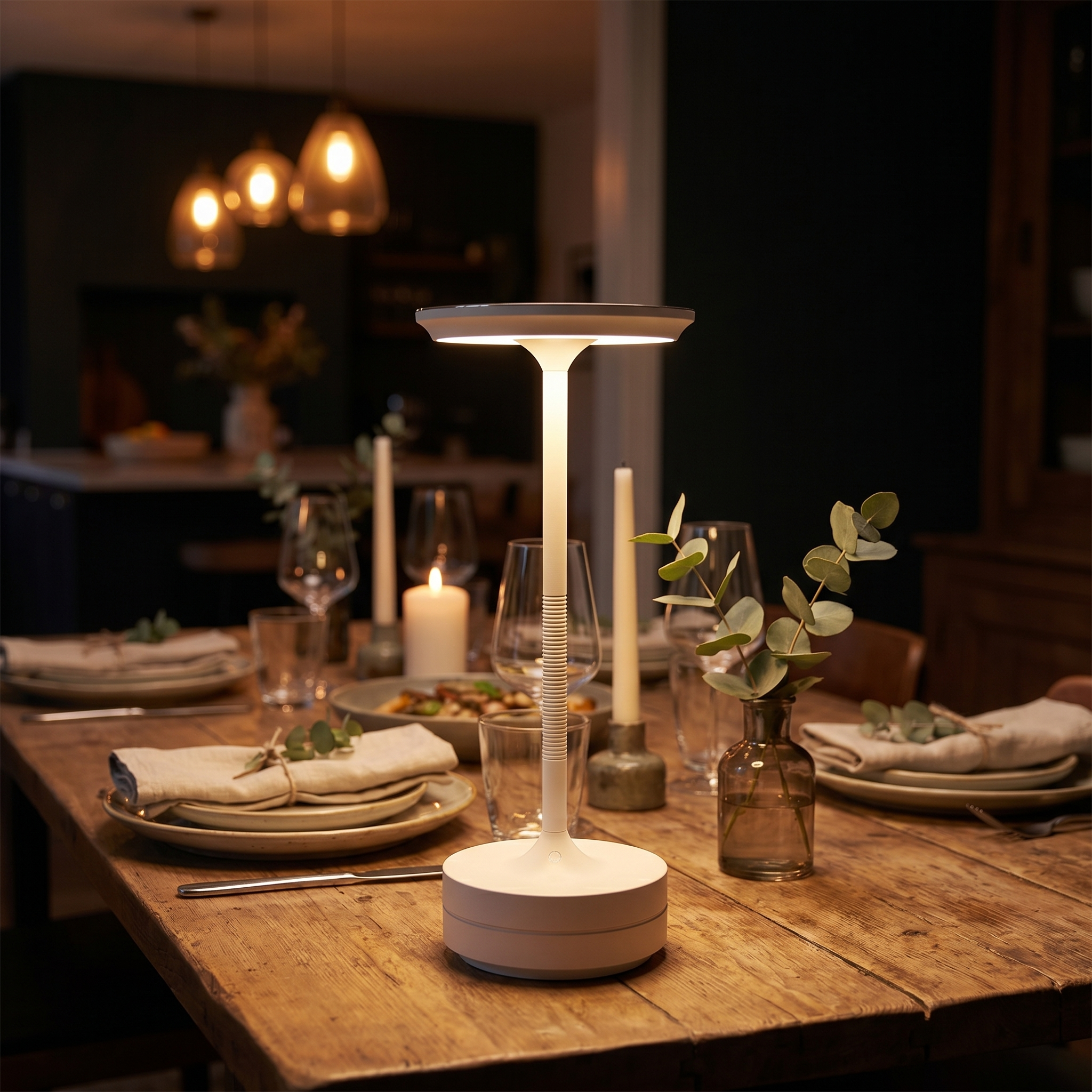Rechargeable Touch LED Lamp, Aluminum, Dimmable, 8-12 Hours, Six Colors