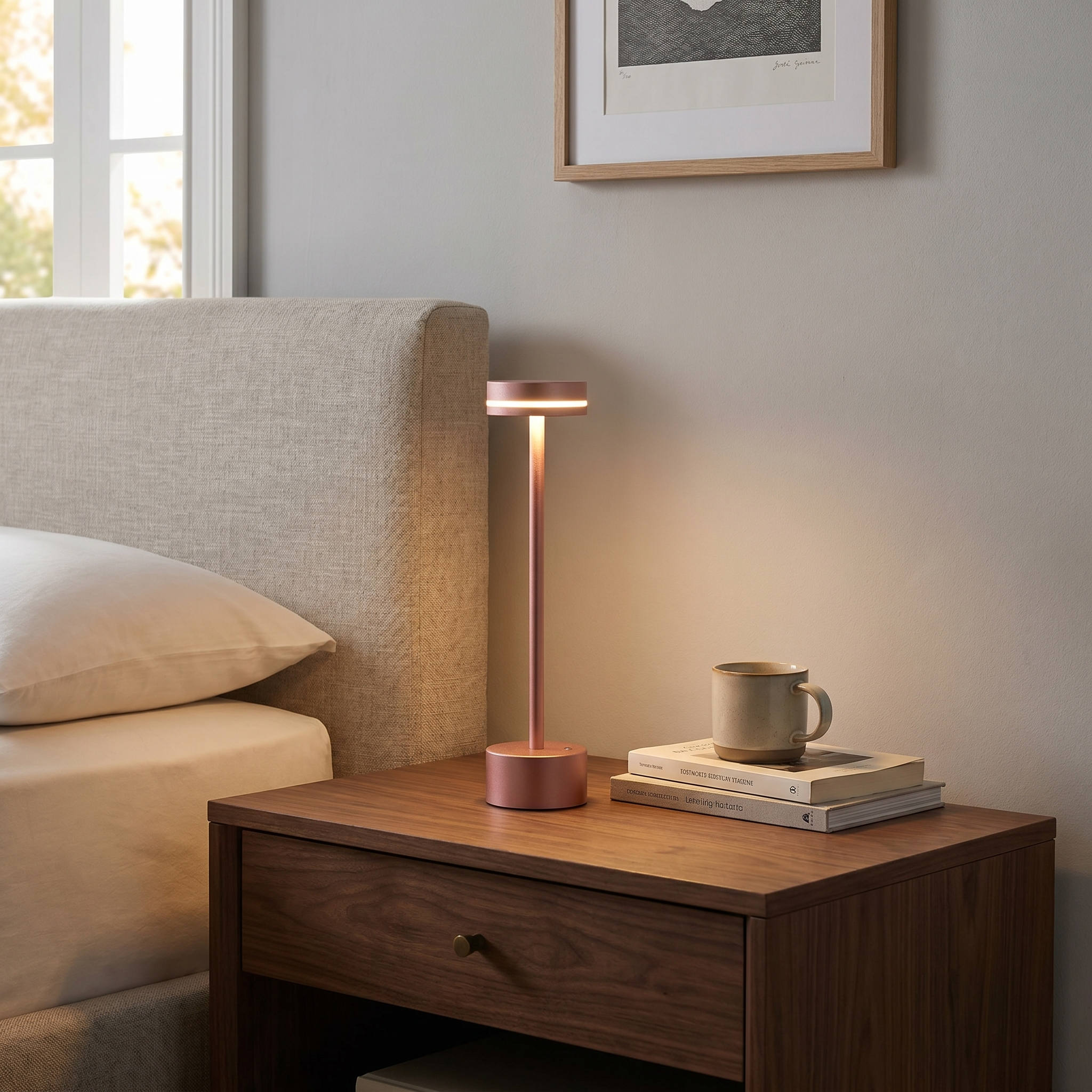 Rechargeable Table Lamp, Touch Control, Aluminum, Three Lighting Tones