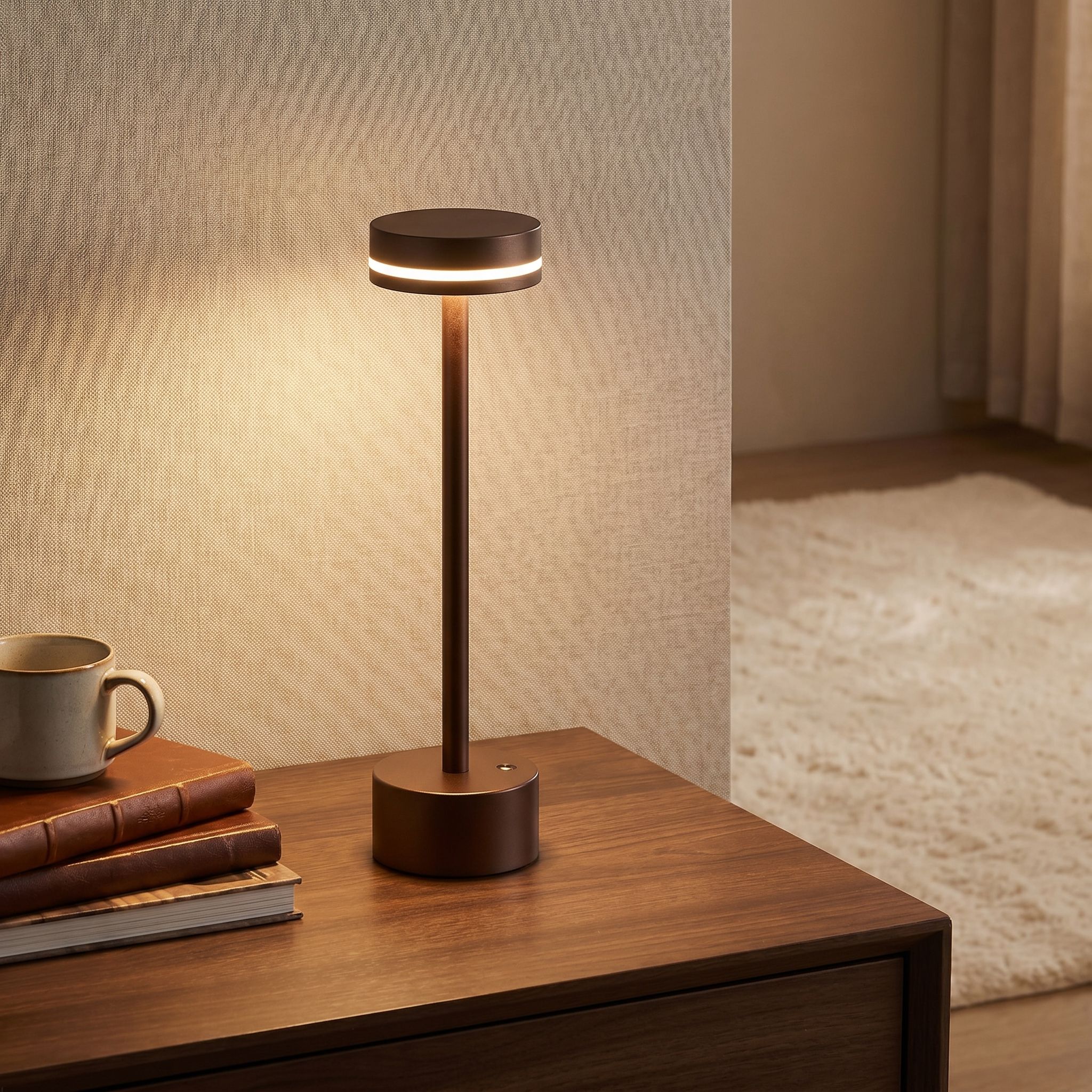 Rechargeable Table Lamp, Touch Control, Aluminum, Three Lighting Tones