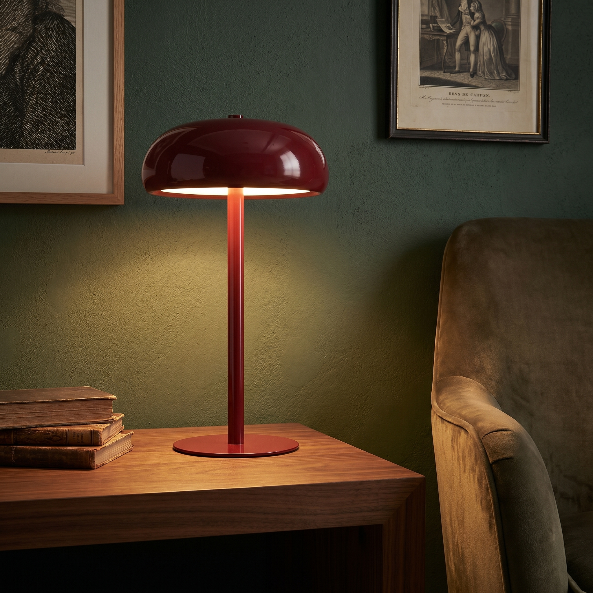 Retro Table Lamp, Touch Control, Three Colour Temps, USB-C Rechargeable