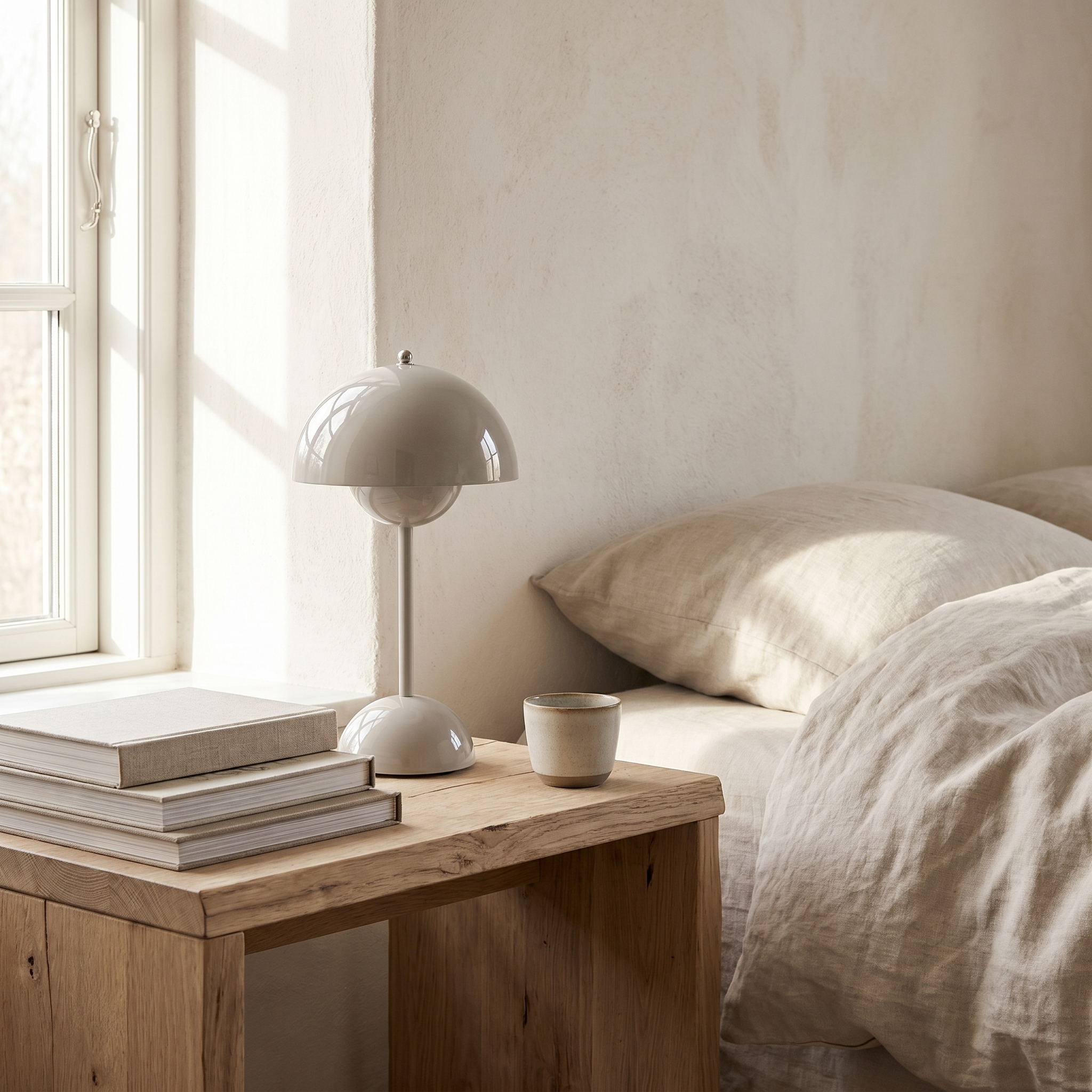 Rechargeable Table Lamp, Touch Dimmer, Metal and Acrylic, USB-C