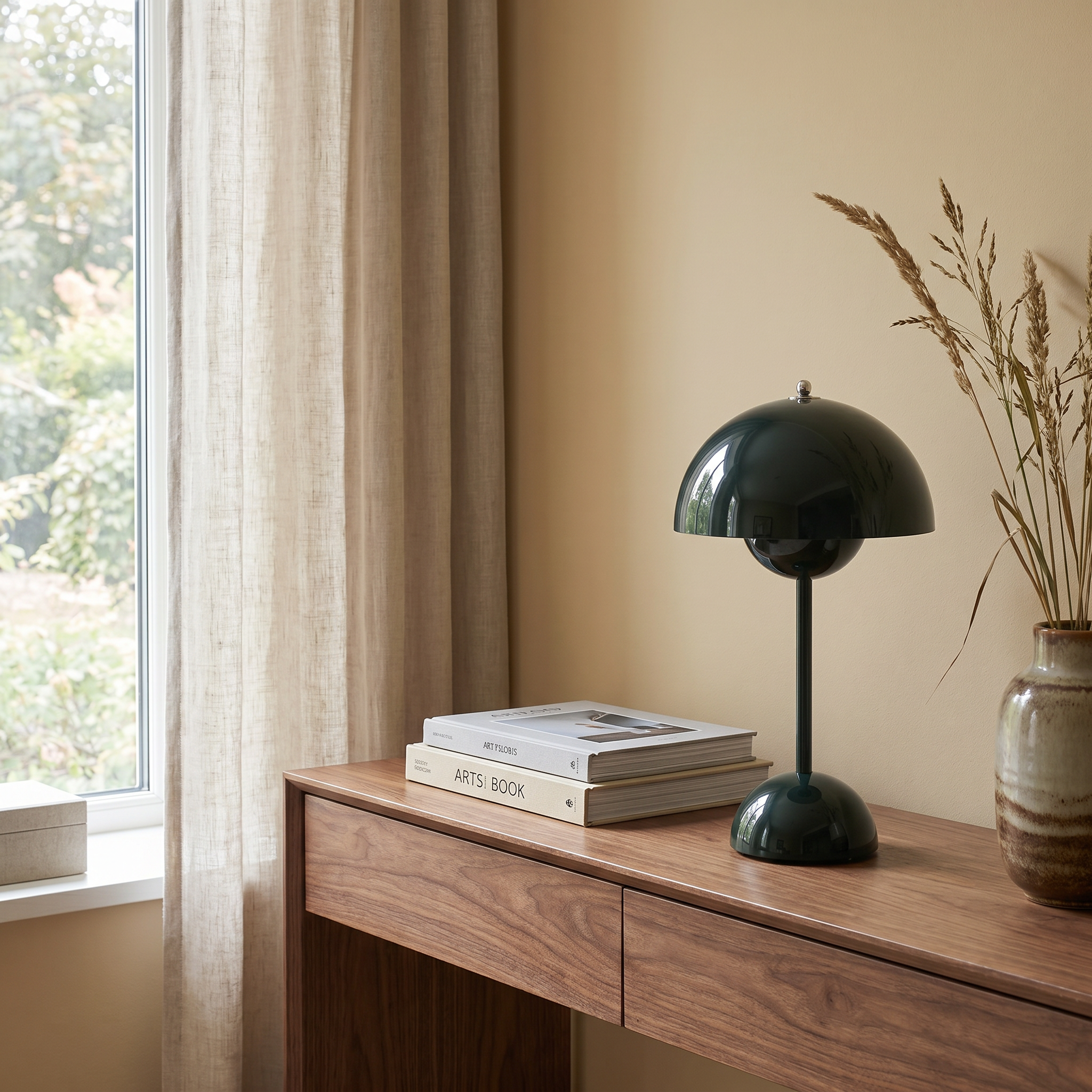 Rechargeable Table Lamp, Touch Dimmer, Metal and Acrylic, USB-C