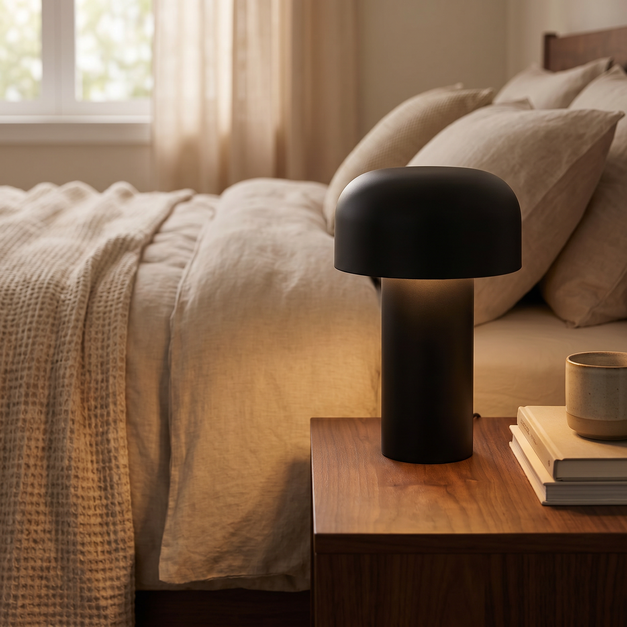 Rechargeable Touch Table Lamp, Metal, Tri-Color, Stepless Dimmer, USB-C