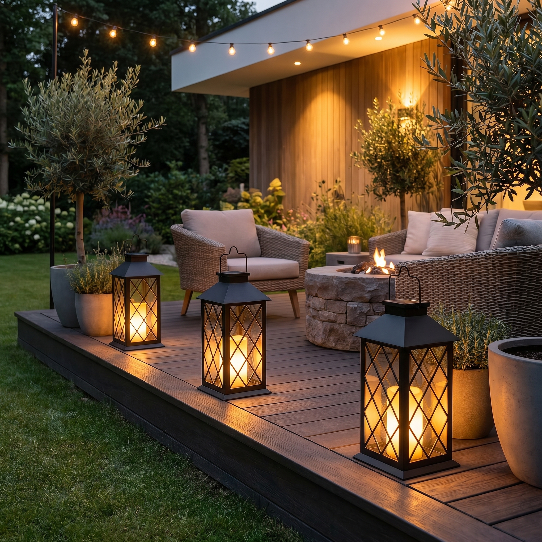 Solar Candlestick Lantern, Acrylic and Glass, IP54, Warm White, Portable Handle