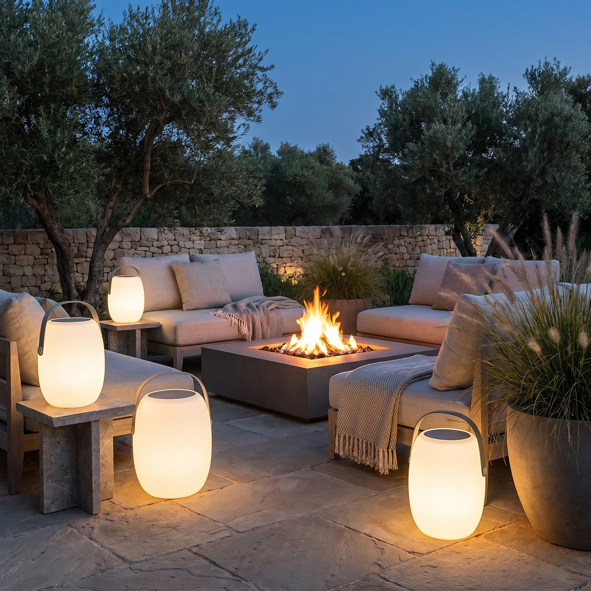 Solar Floor Lantern, PE and Wood Grain, IP65, Warm White, Two Sizes