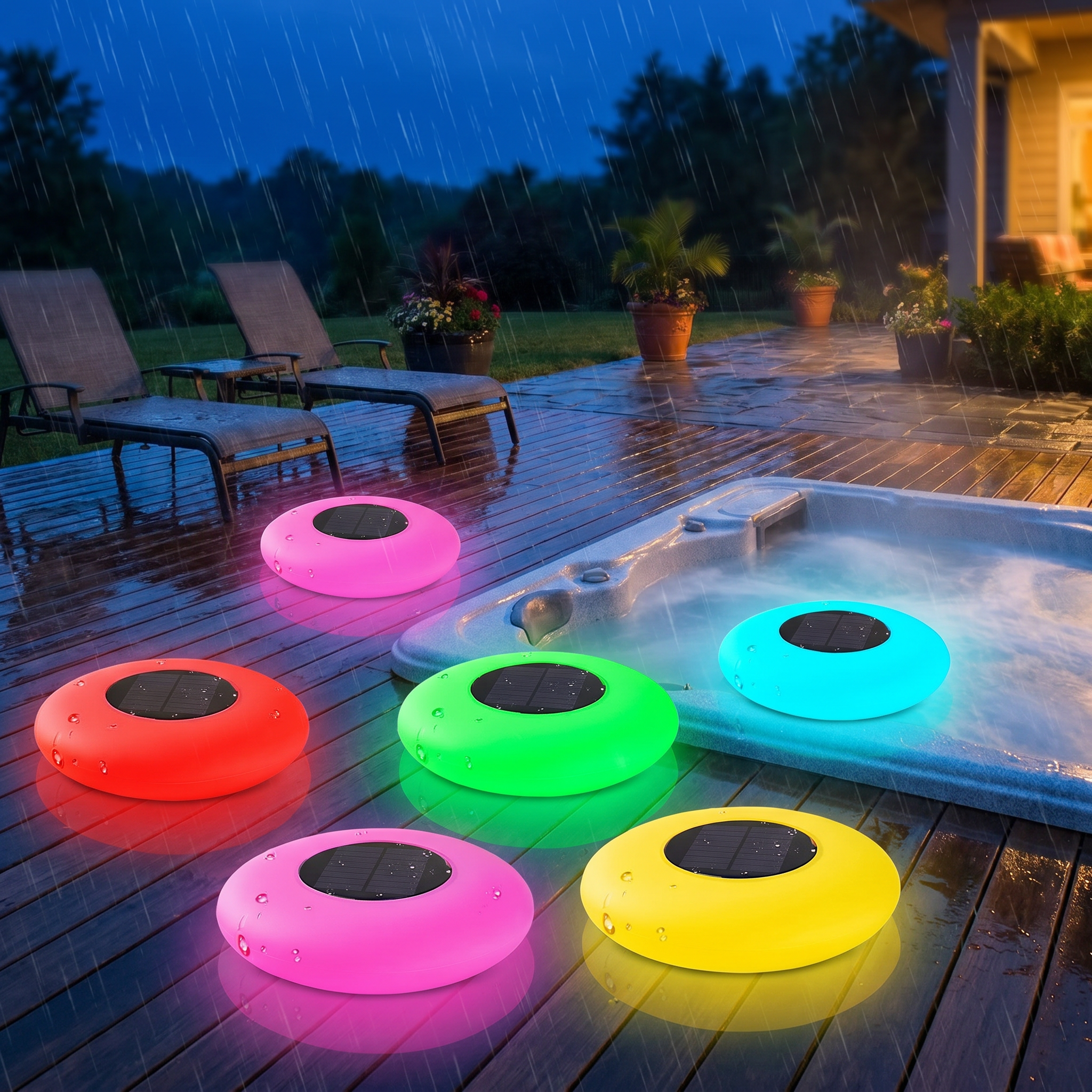 Solar Floating Pond Lamp, RGB LED, IP67, Remote Control, Two Sizes