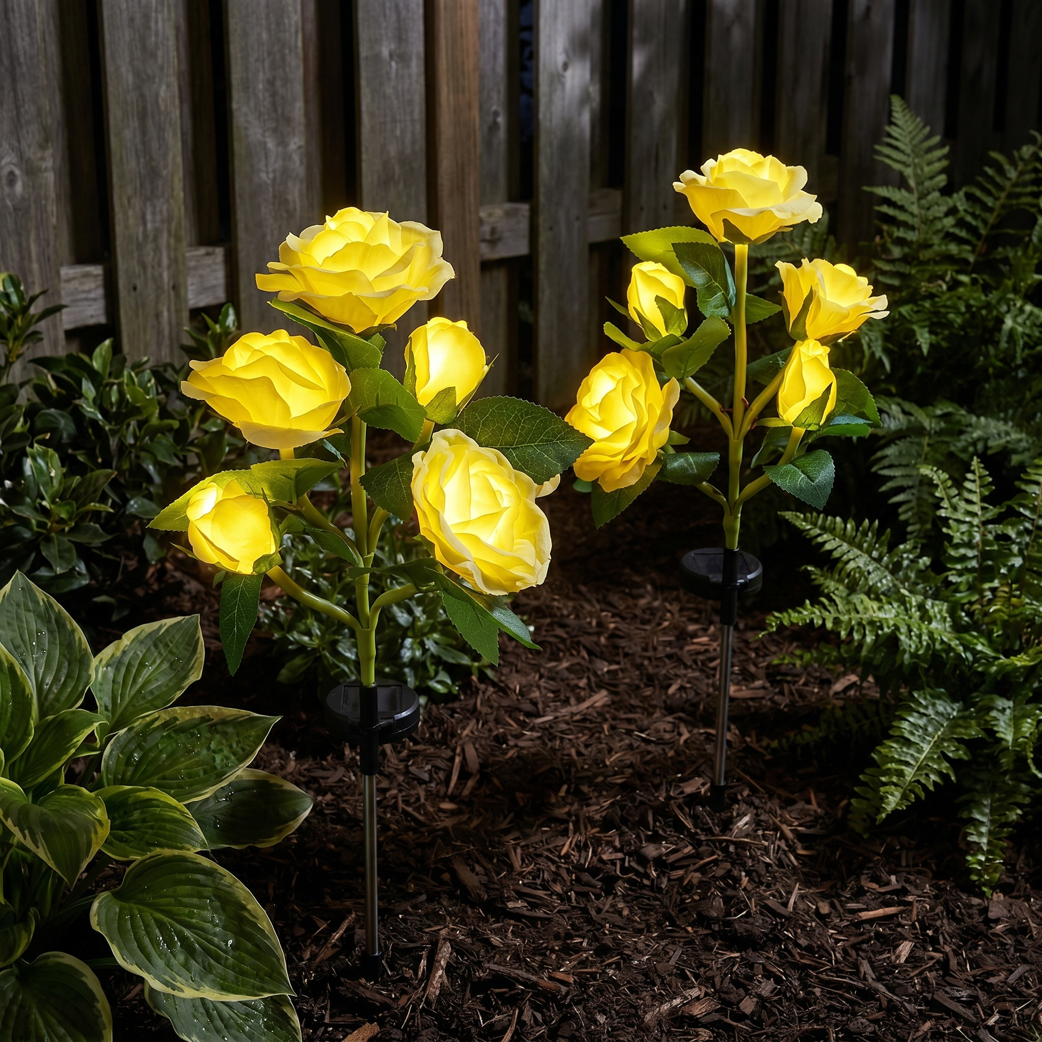 Solar Flower Stake Light, Dusk Sensor, IP44, ABS and Steel, 4 Types