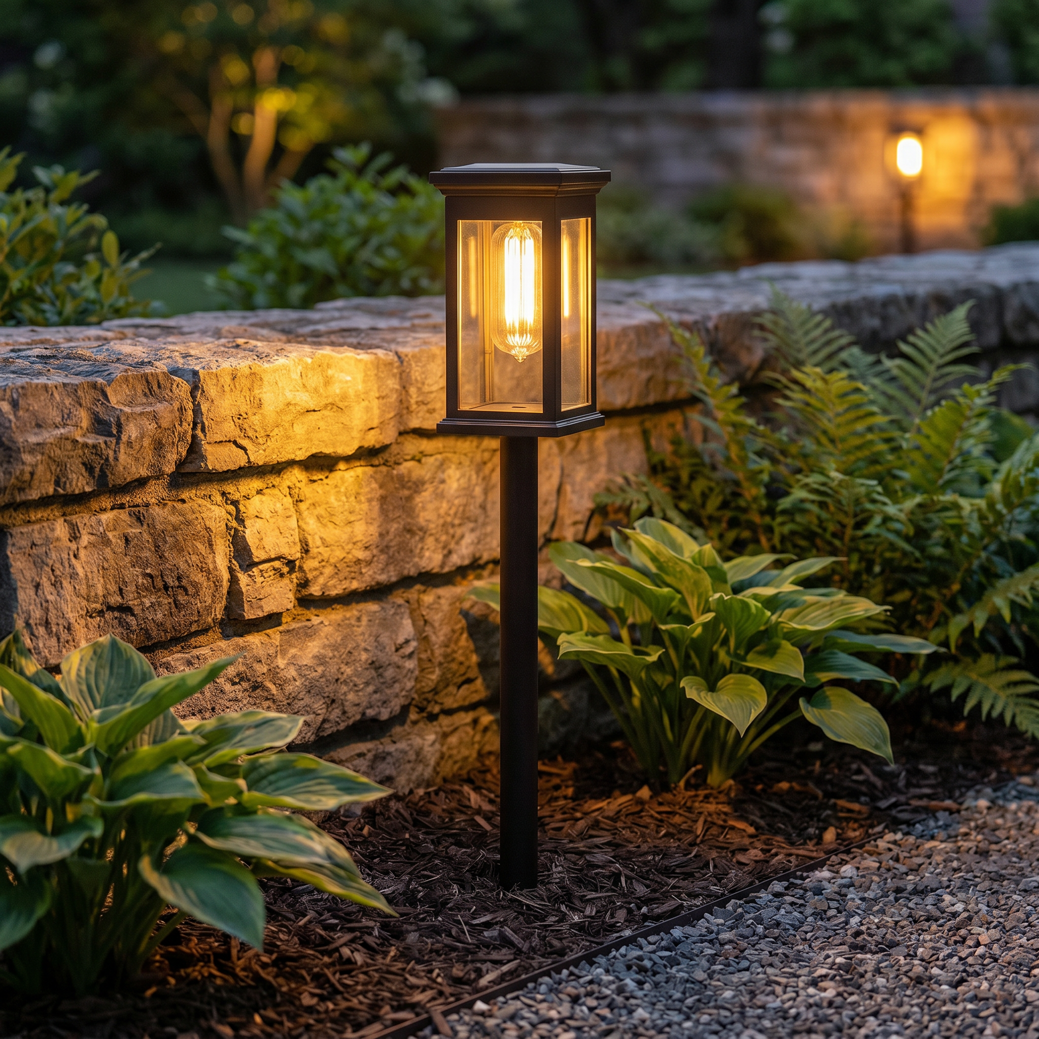Solar Garden Lights, ABS, Warm White 2700K, 12 Hour Runtime, Black