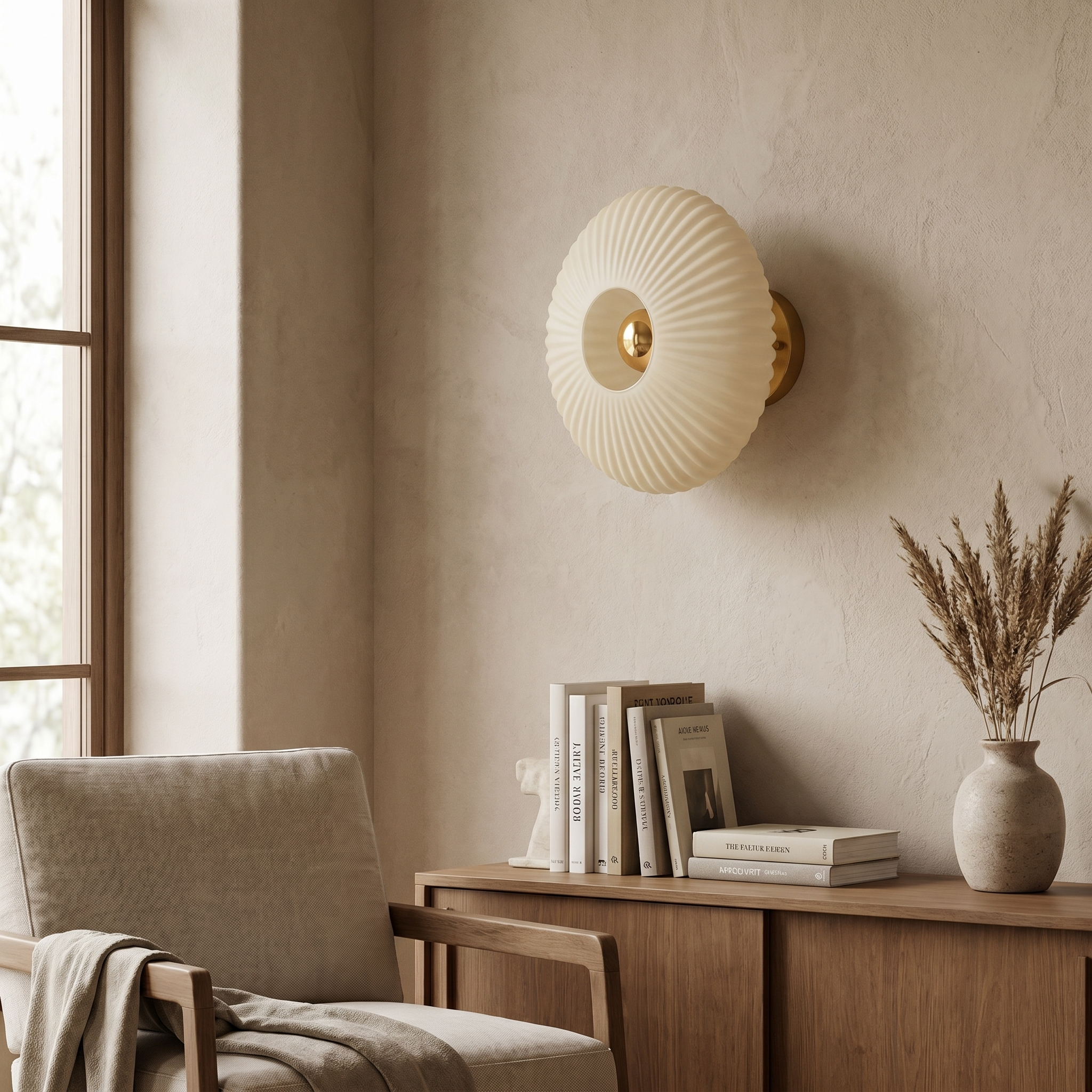 Striped Glass Round Disc Wall Sconce, E26, Three Glass Colors