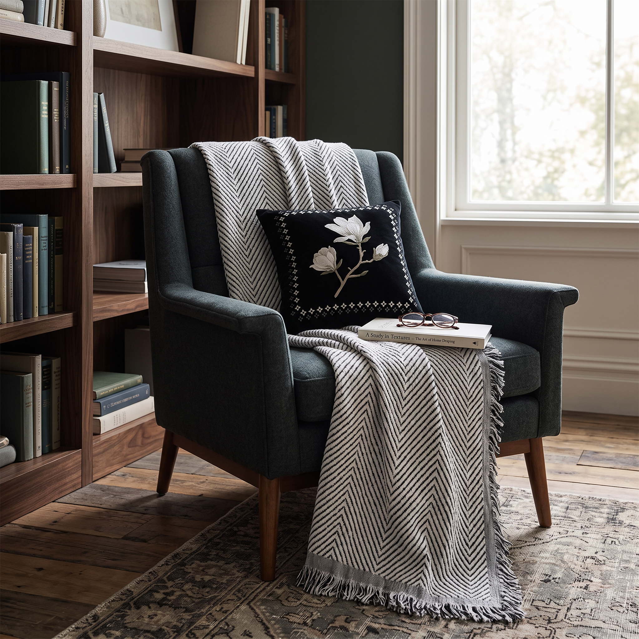 Stripe Herringbone Sofa Cover, Water-Resistant Microfiber