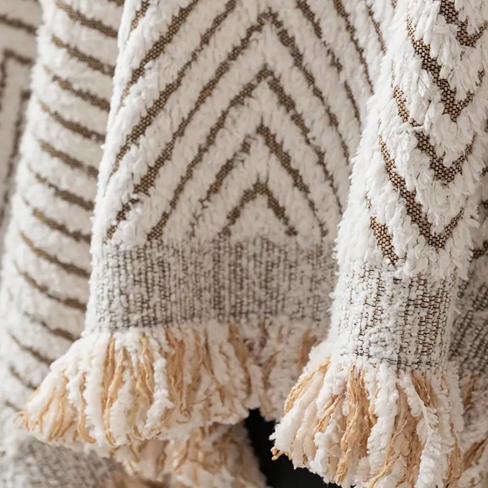 Stripe Herringbone Sofa Cover, Water-Resistant Microfiber
