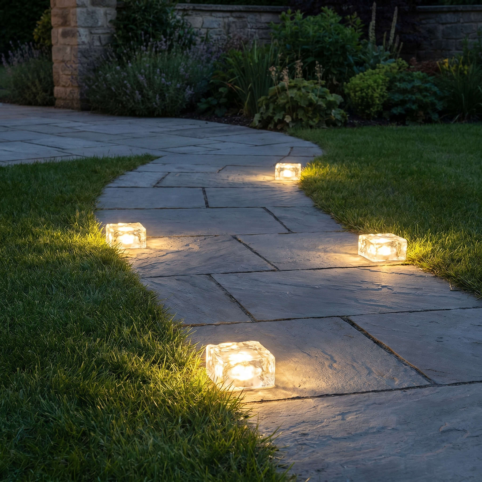 Solar Ice Cube Step Light, Crystal Glass and ABS, IP65, Four Colors