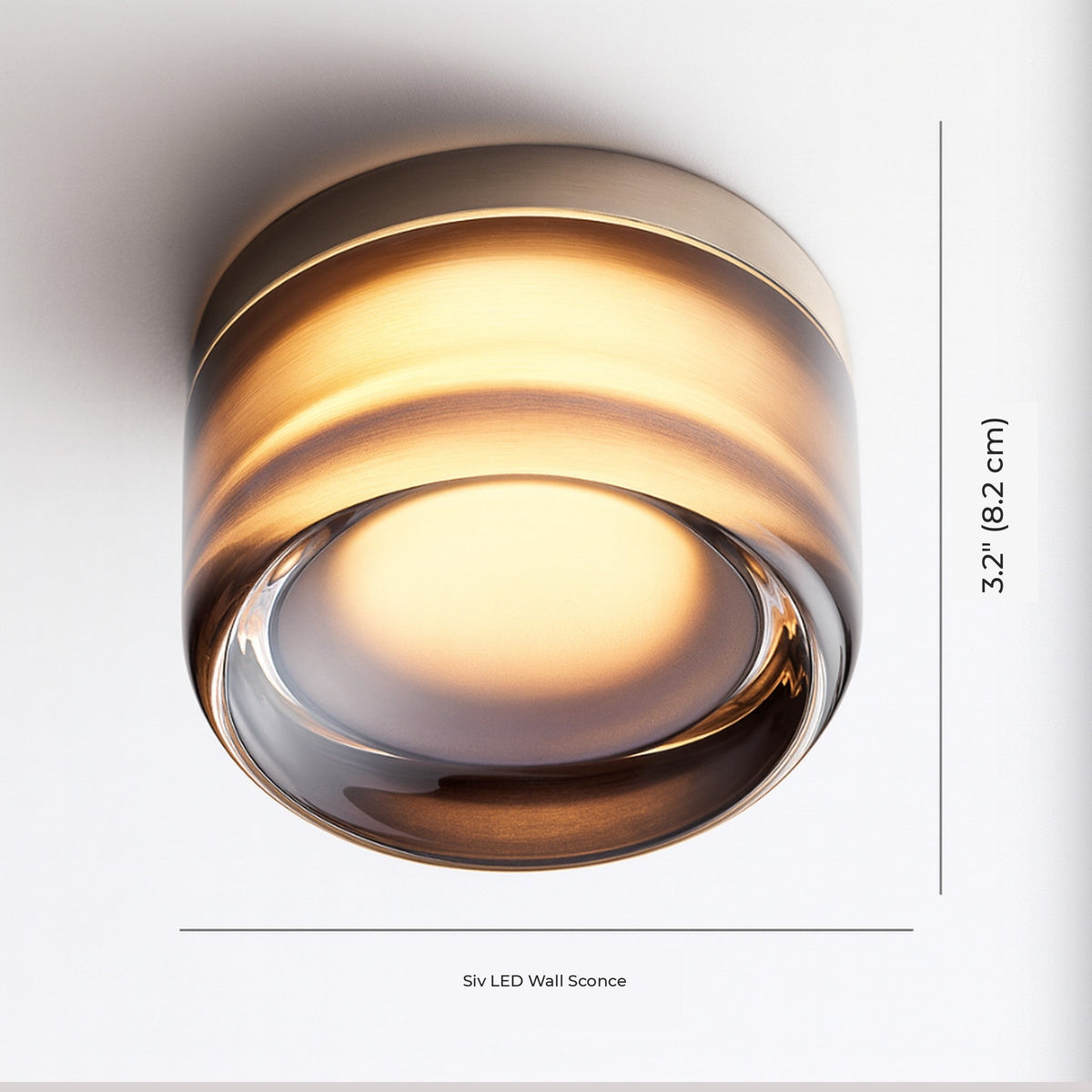 Siv LED wall sconce dimensions: 5.3 inches across, 3.2 inches deep