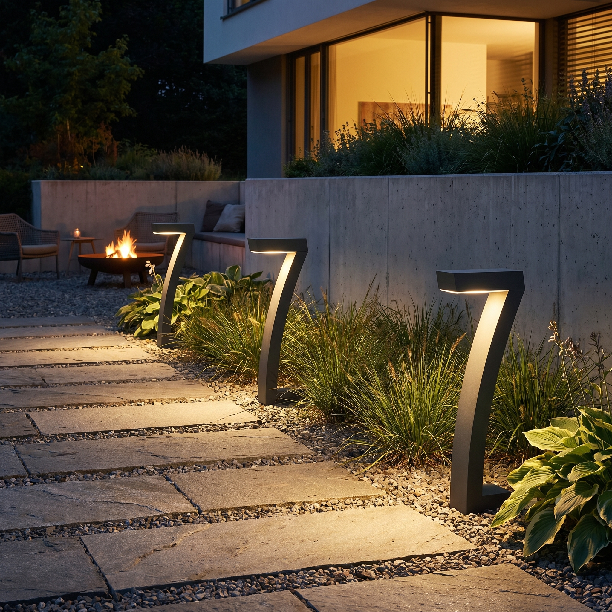 Solar Outdoor Garden Lights, ABS, 2700K, Dusk to Dawn, 18'' Tall, 6 Pack