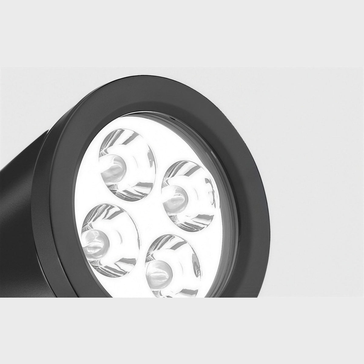 Close up of the four LEDs behind the clear front