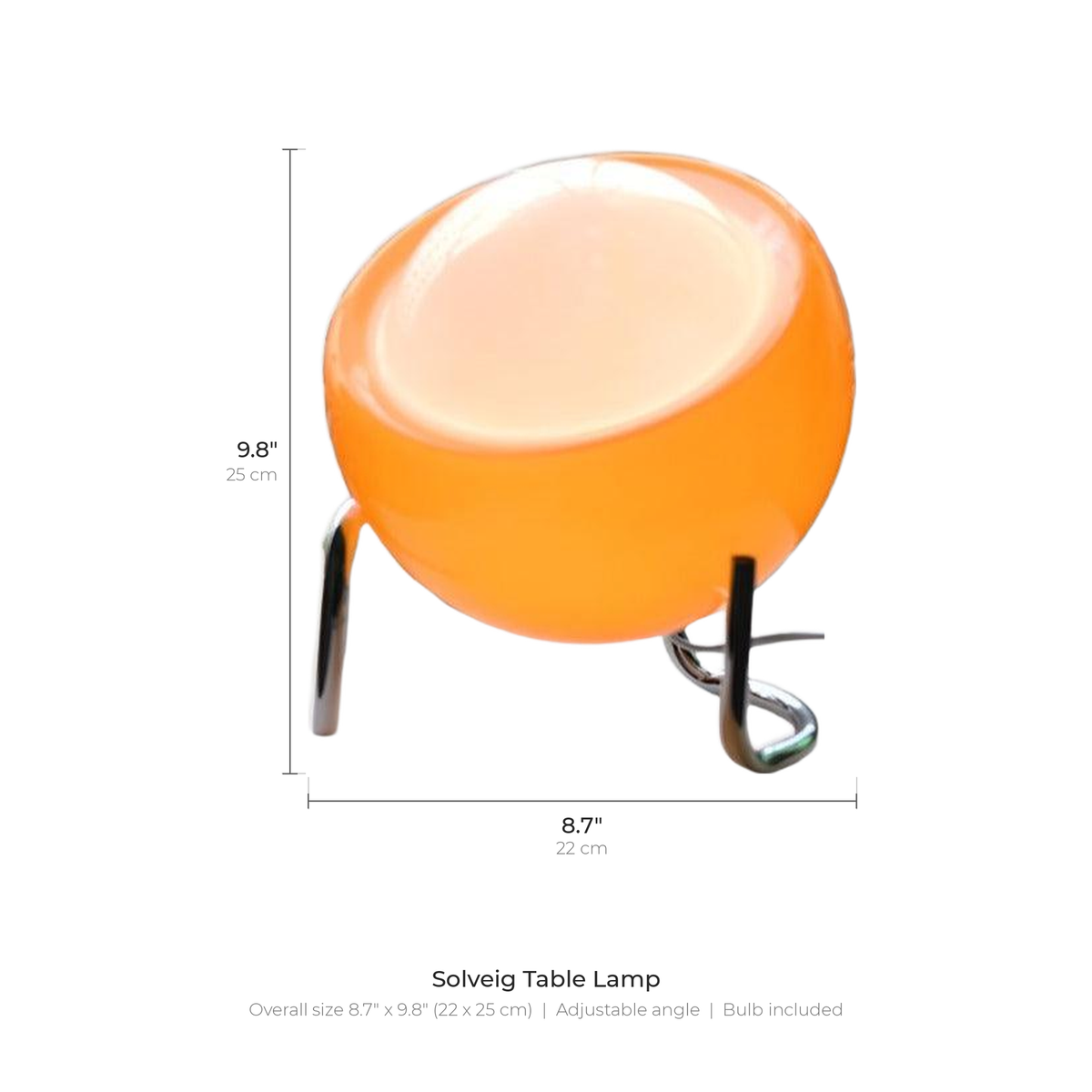 Solveig table lamp dimensions: 8.7 inches wide, 9.8 inches tall