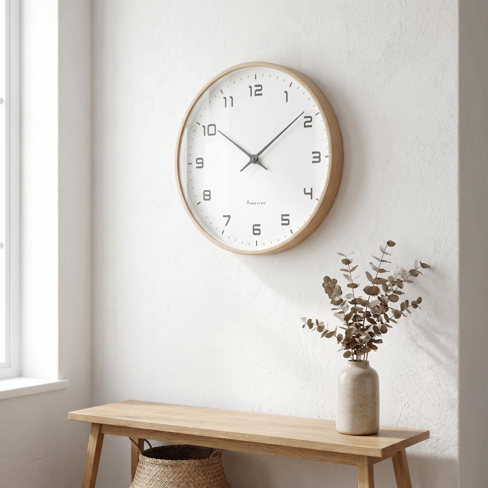 Silent Quartz Wall Clock, Plastic, 25x25cm or 30x30cm, Three Colors